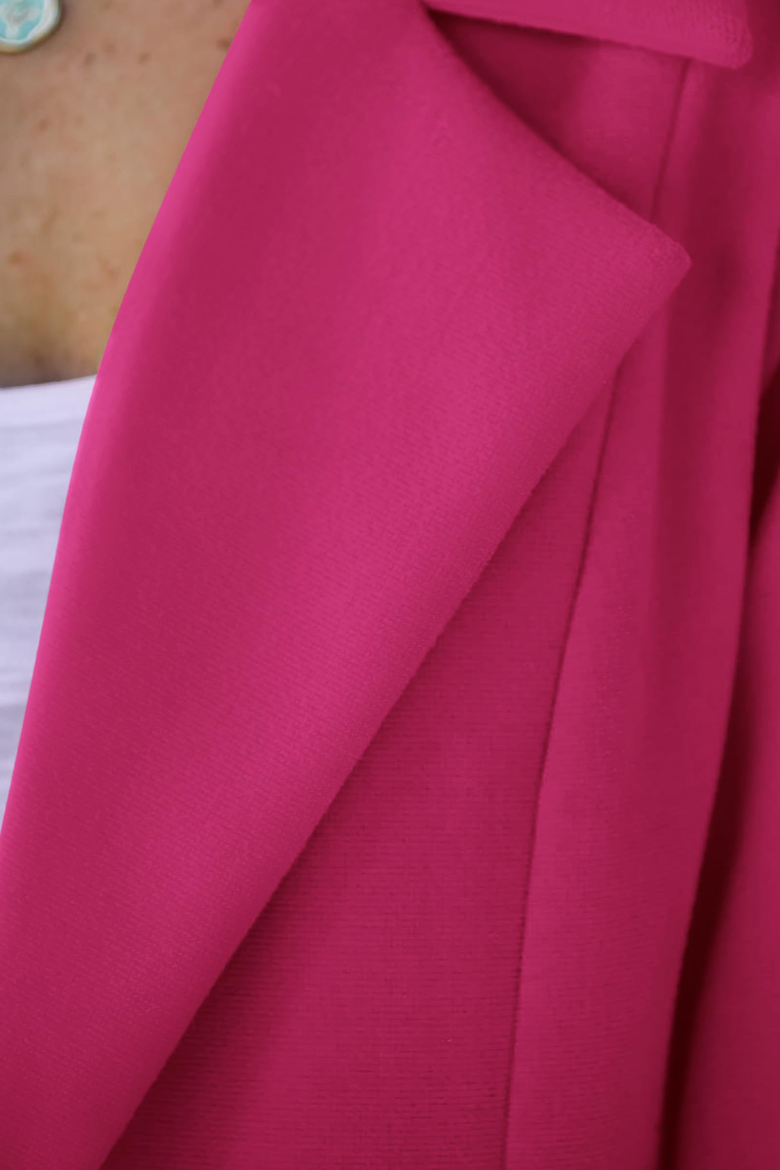 Women's Business Casual Long Blazer Jackets(Rose Red,S)