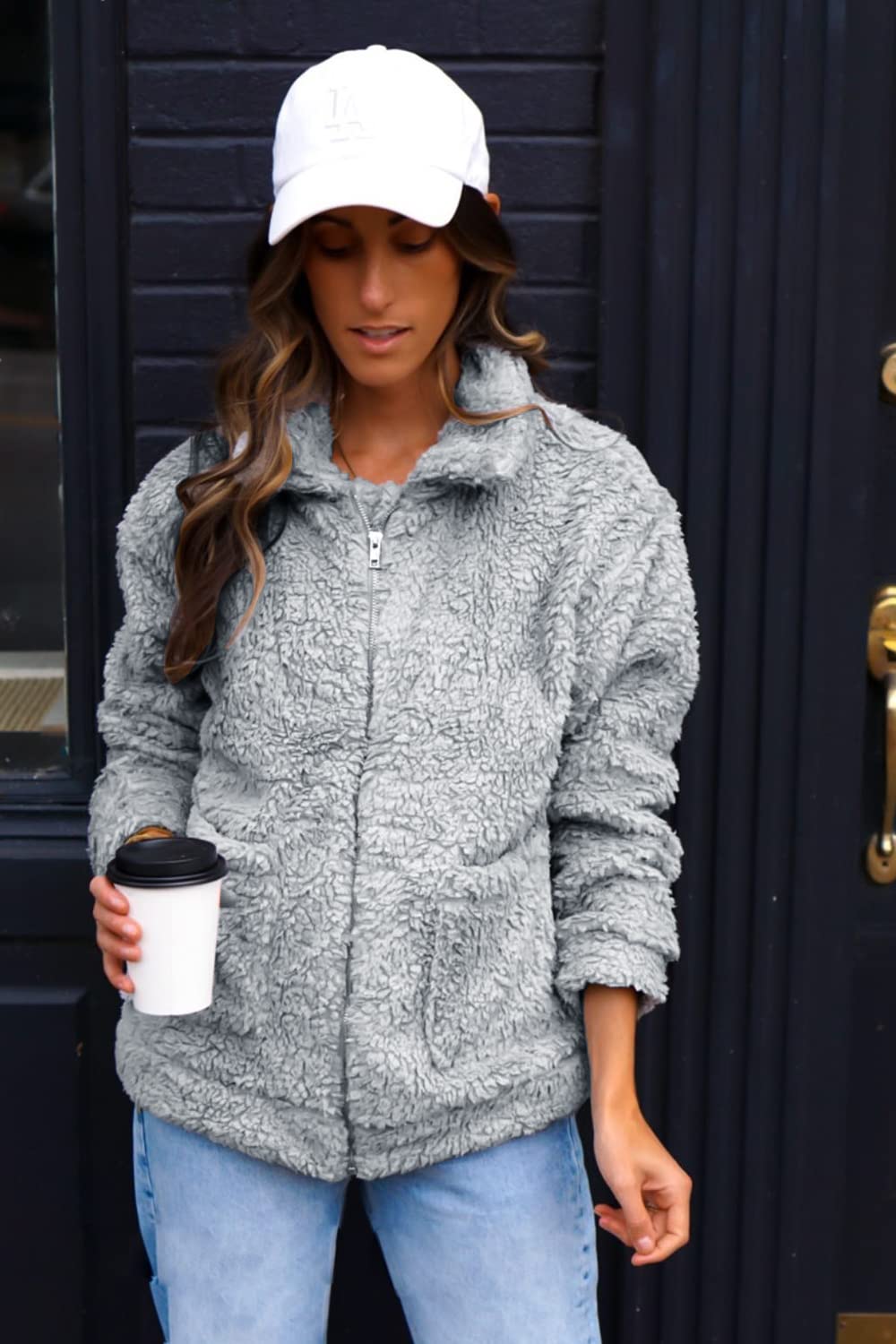 Oversized Sherpa Fleece Jacket Women's Winter Coats Outerwear