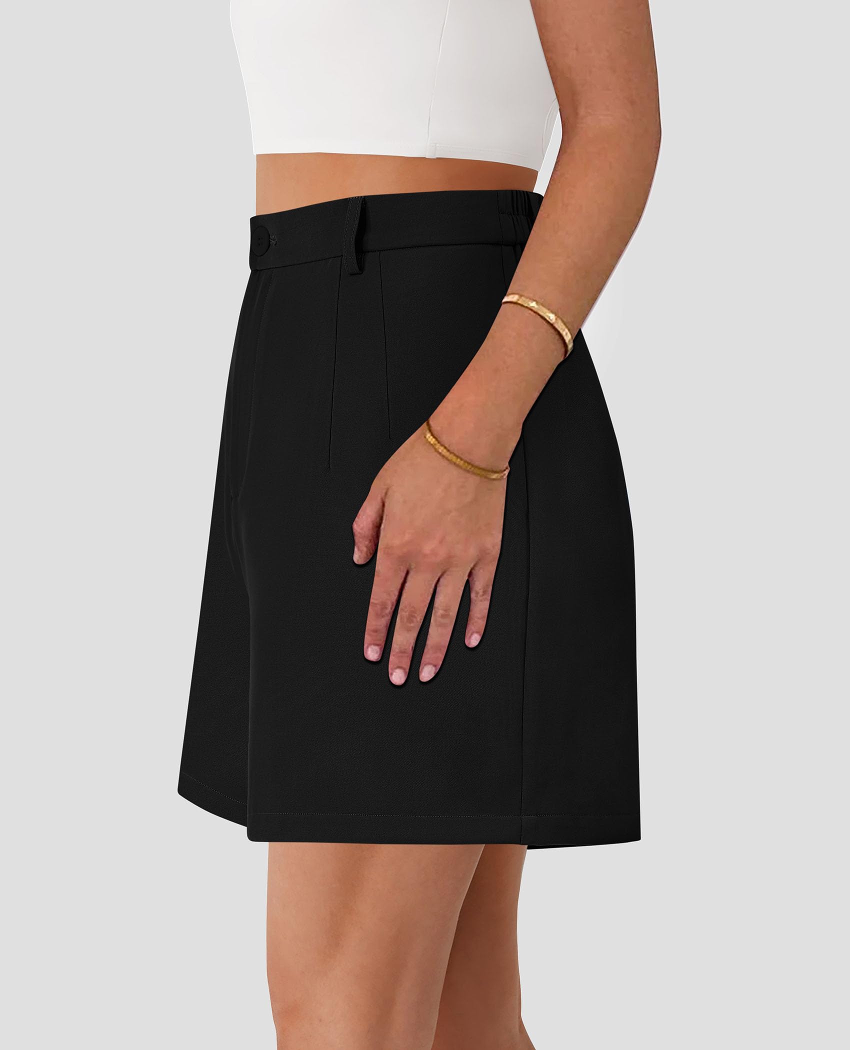 Women's Summer Shorts Business Casual Outfits,Black,S