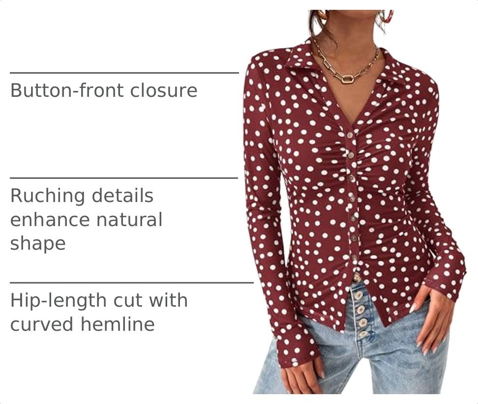 Women's Button Down Shirts Boho Mesh Floral Going Out Tops