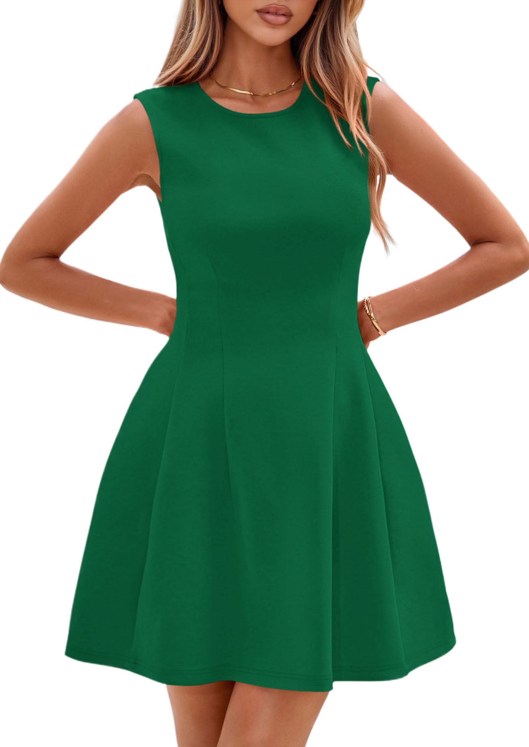 Women's A Line Elegant Summer Cocktail Dresses, Green,XS
