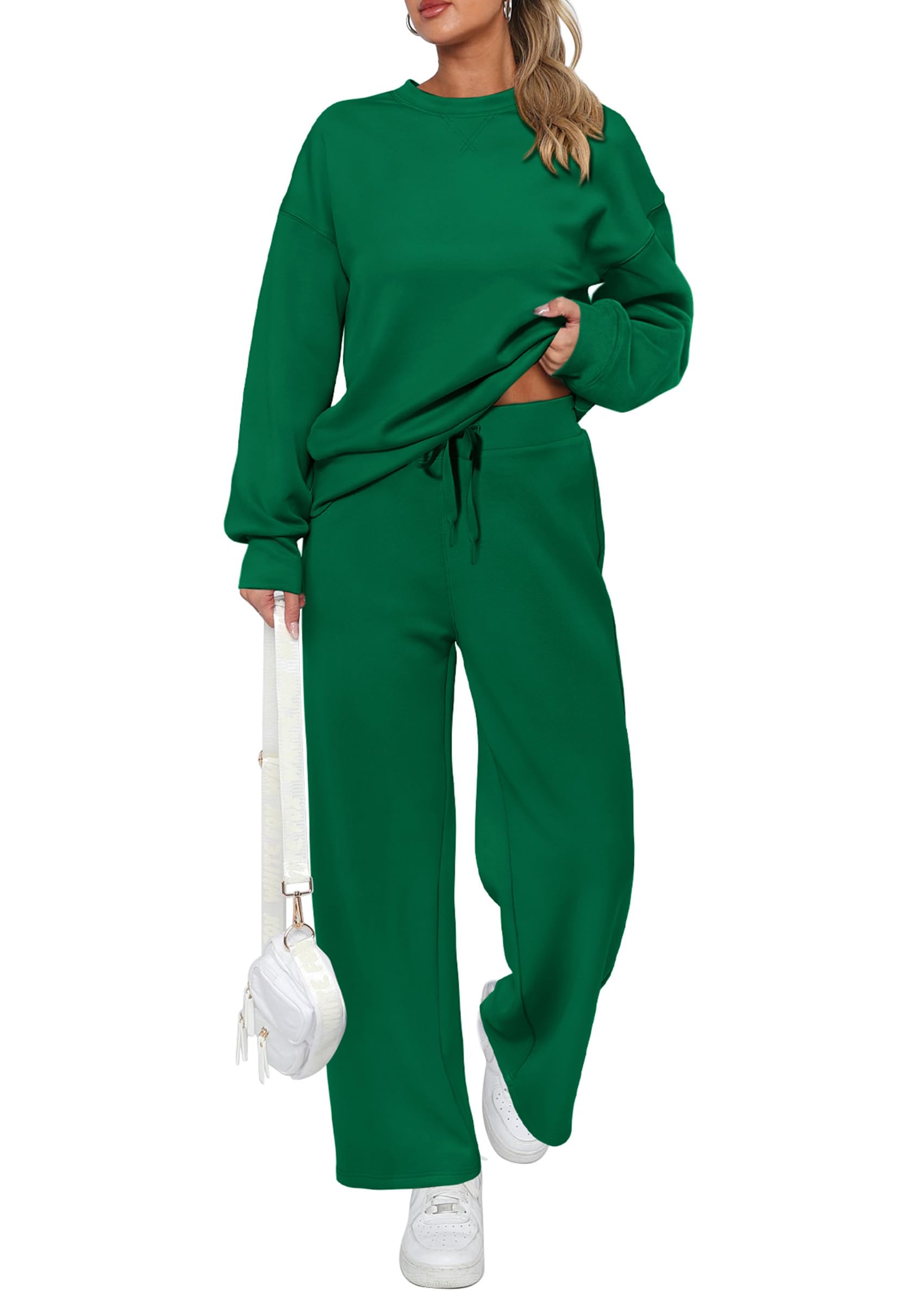 Women's 2 Piece Outfits Sweatsuits Lounge Sets,Green,S