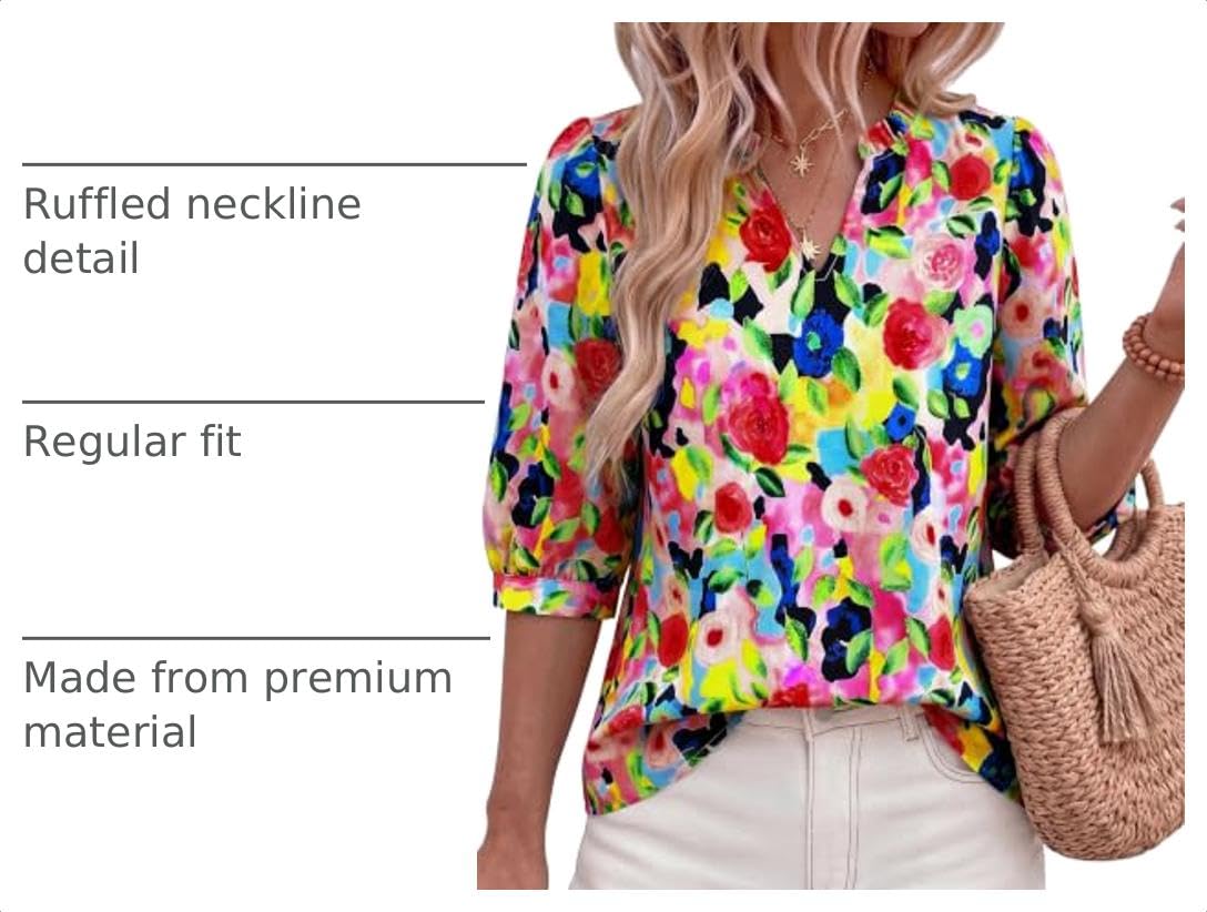 Women's Summer Floral Boho Dressy Casual Tops