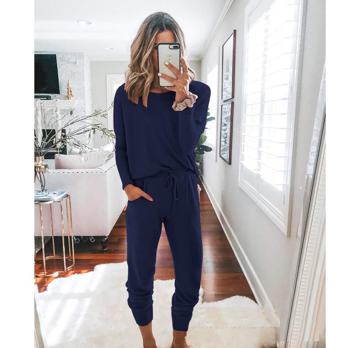 Airport Travel Outfit Women Fall 2 Piece Matching Lounge Sets