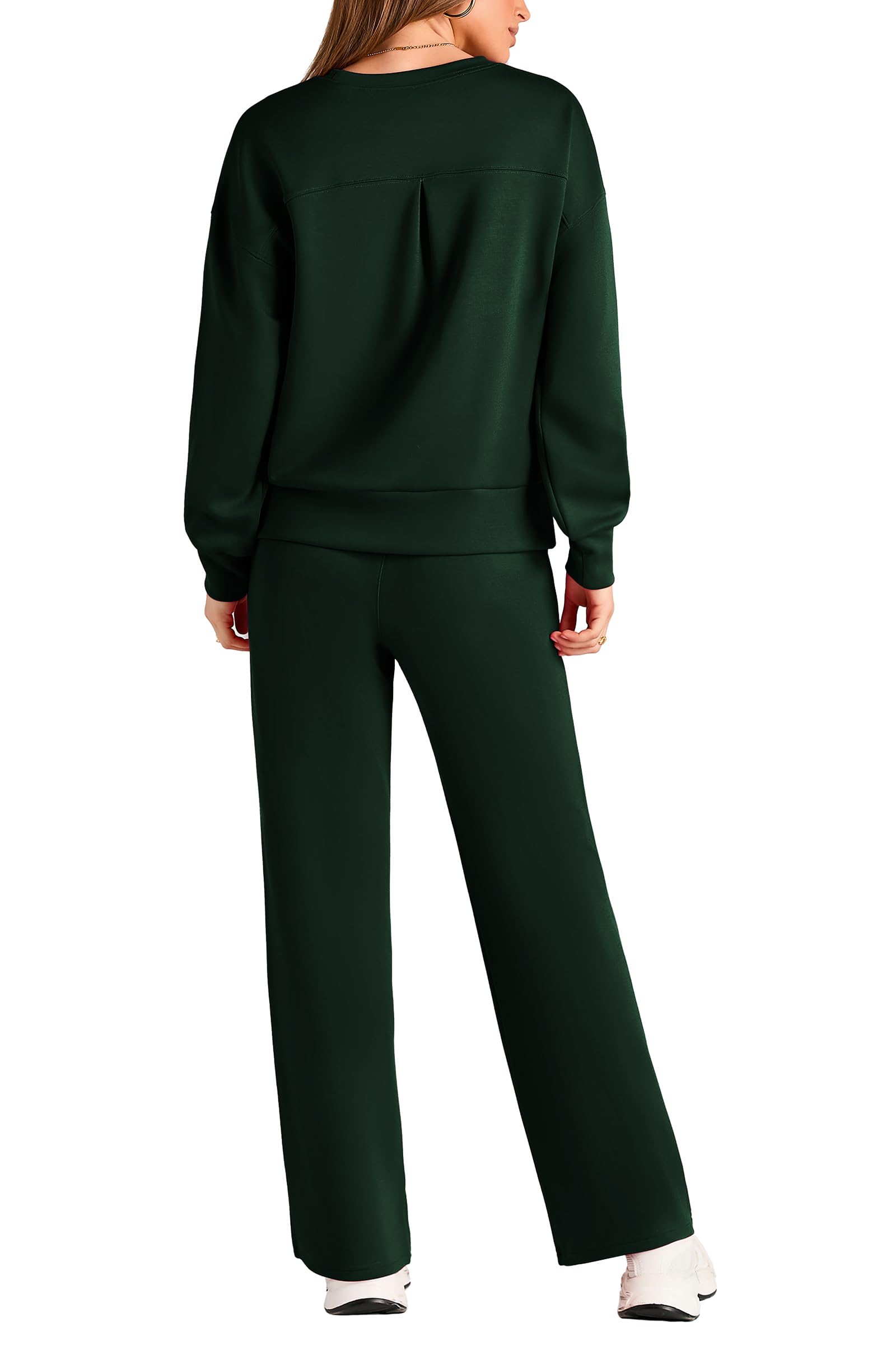 Women's 2 Piece Outfits Sweatsuits Lounge Sets,Dark Green,S