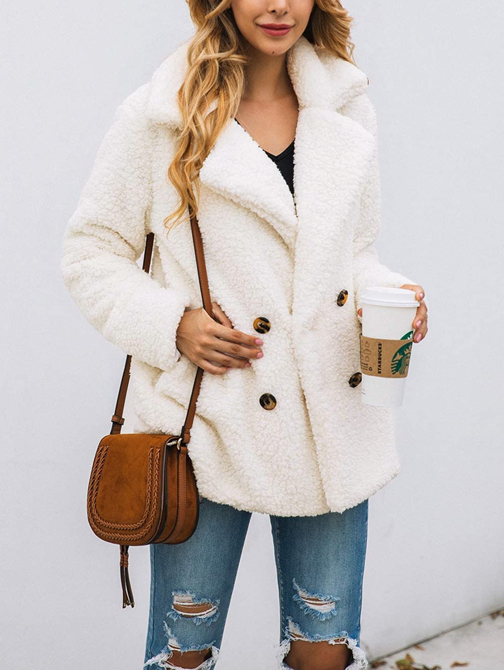 Oversized Sherpa Fleece Jacket Women's Winter Coats Outerwear