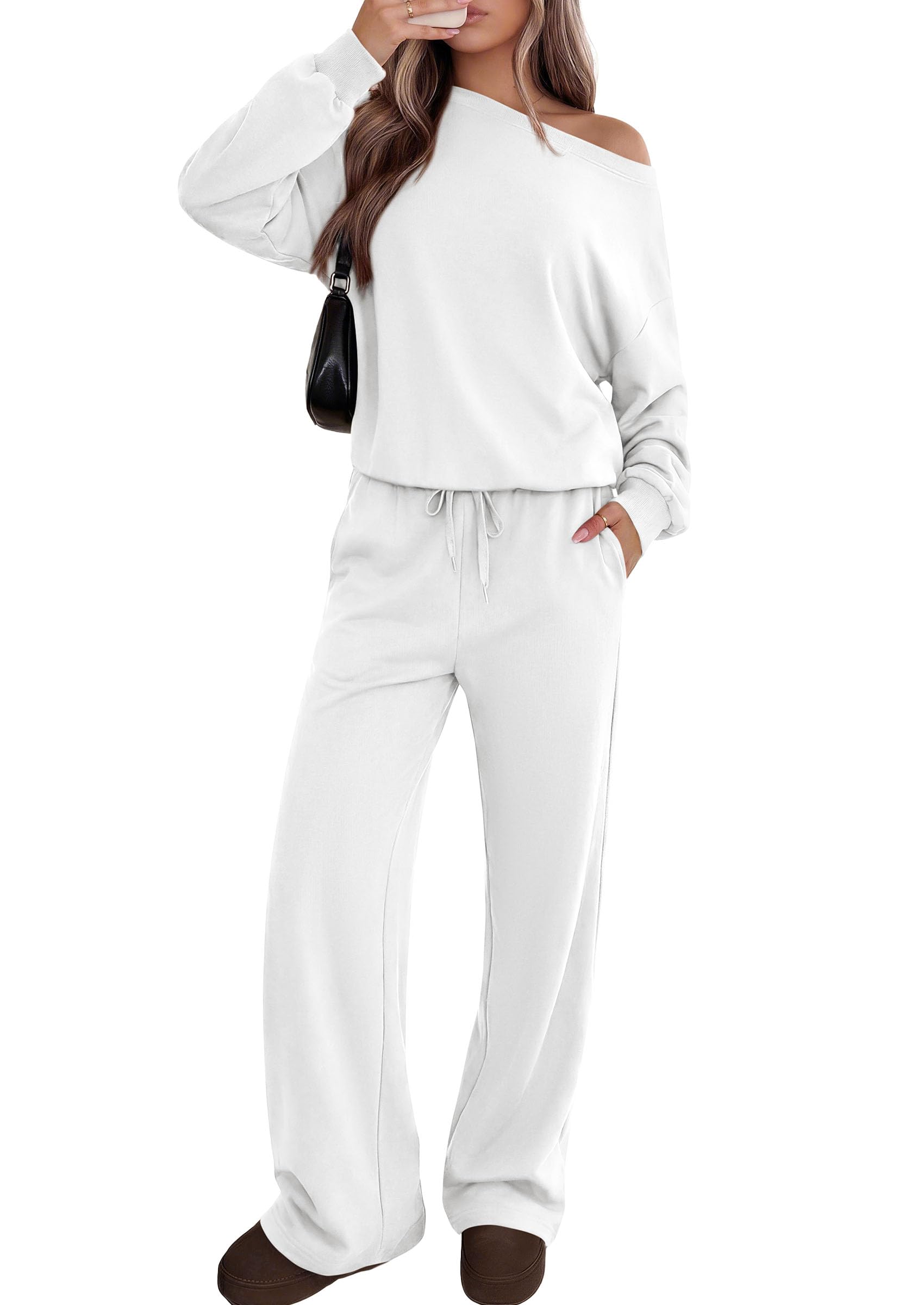 2 Piece Sets for Women Off the Shoulder Matching Lounge Set