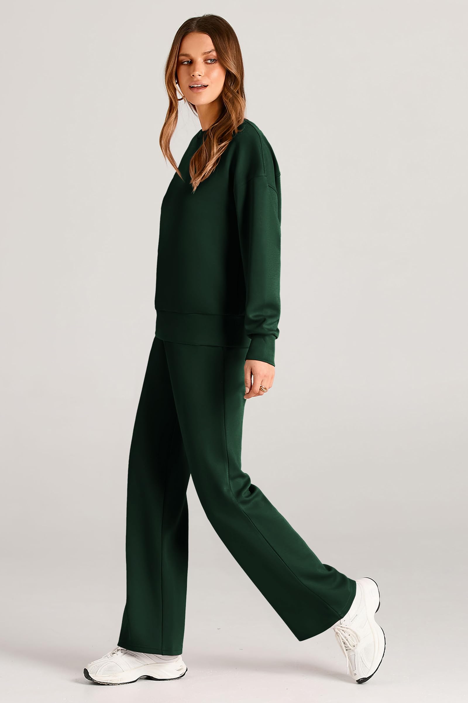 Women's 2 Piece Outfits Sweatsuits Lounge Sets,Dark Green,S