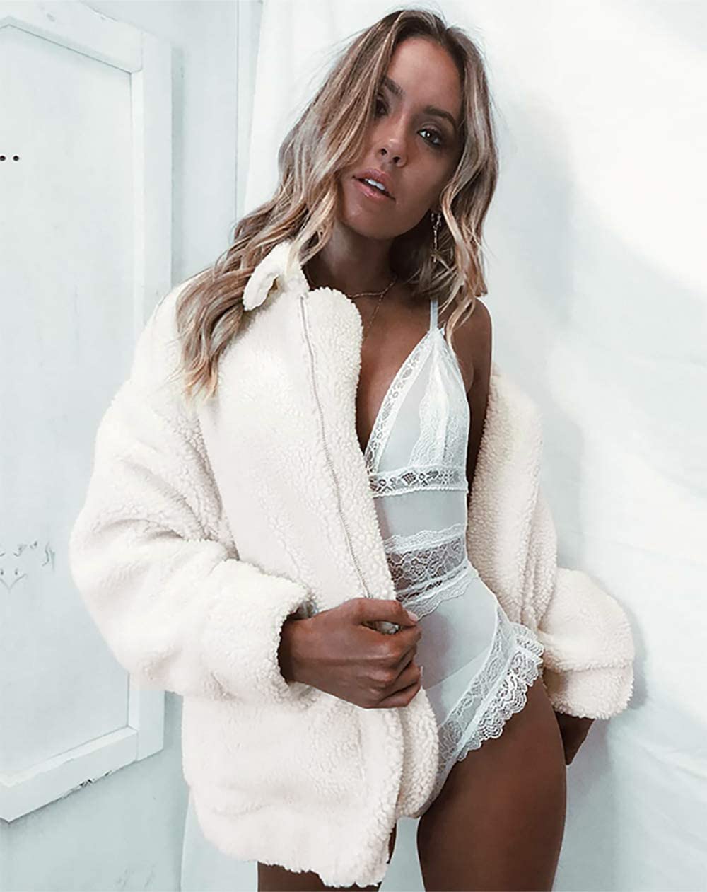 Oversized Sherpa Fleece Jacket Women's Winter Coats Outerwear