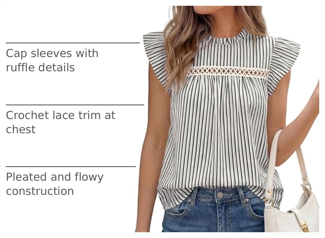 Striped Shirt Women Summer Dressy Business Casual Work Tops