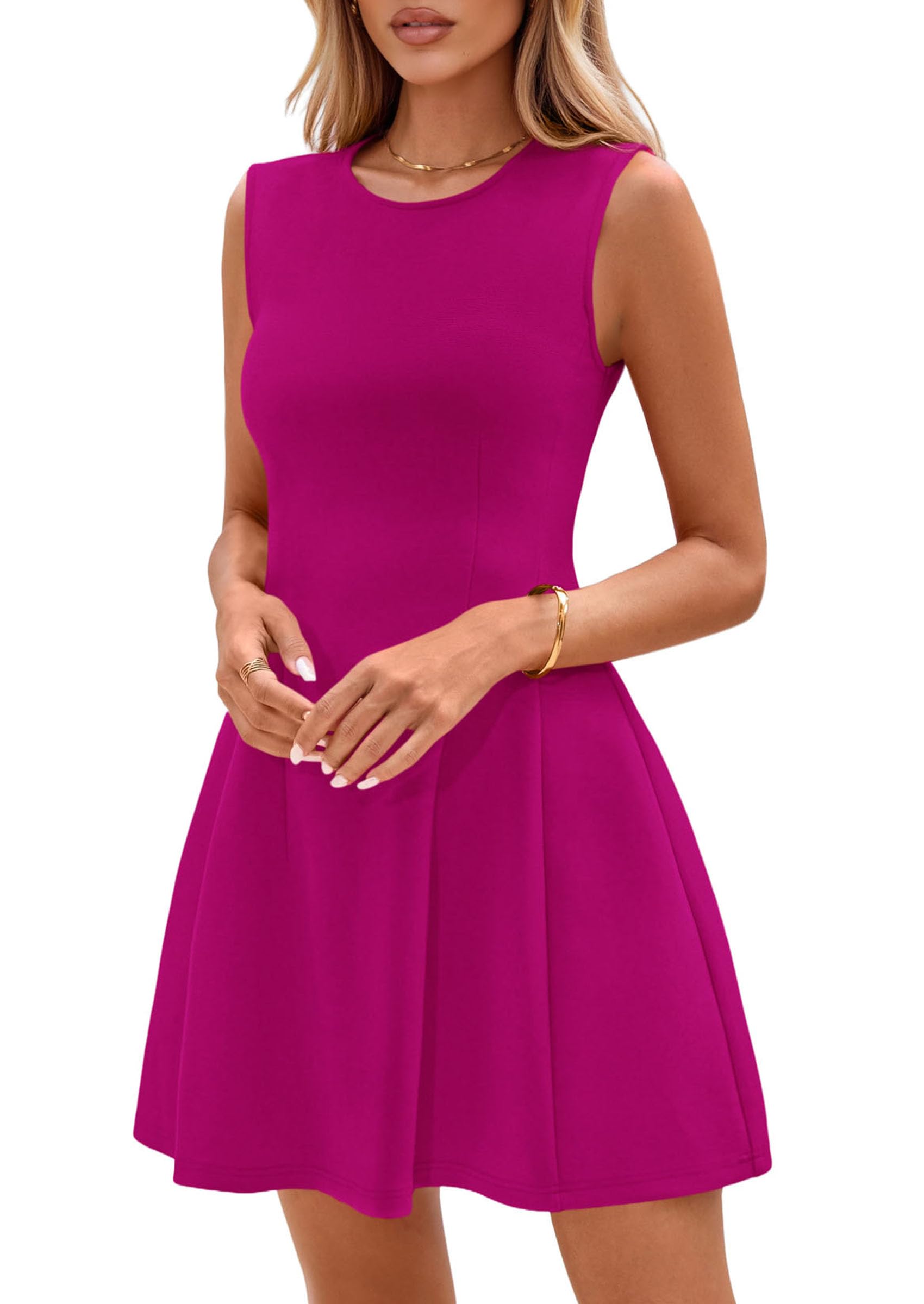 Women's A Line Elegant Summer Cocktail Dresses, Hot Pink,XS