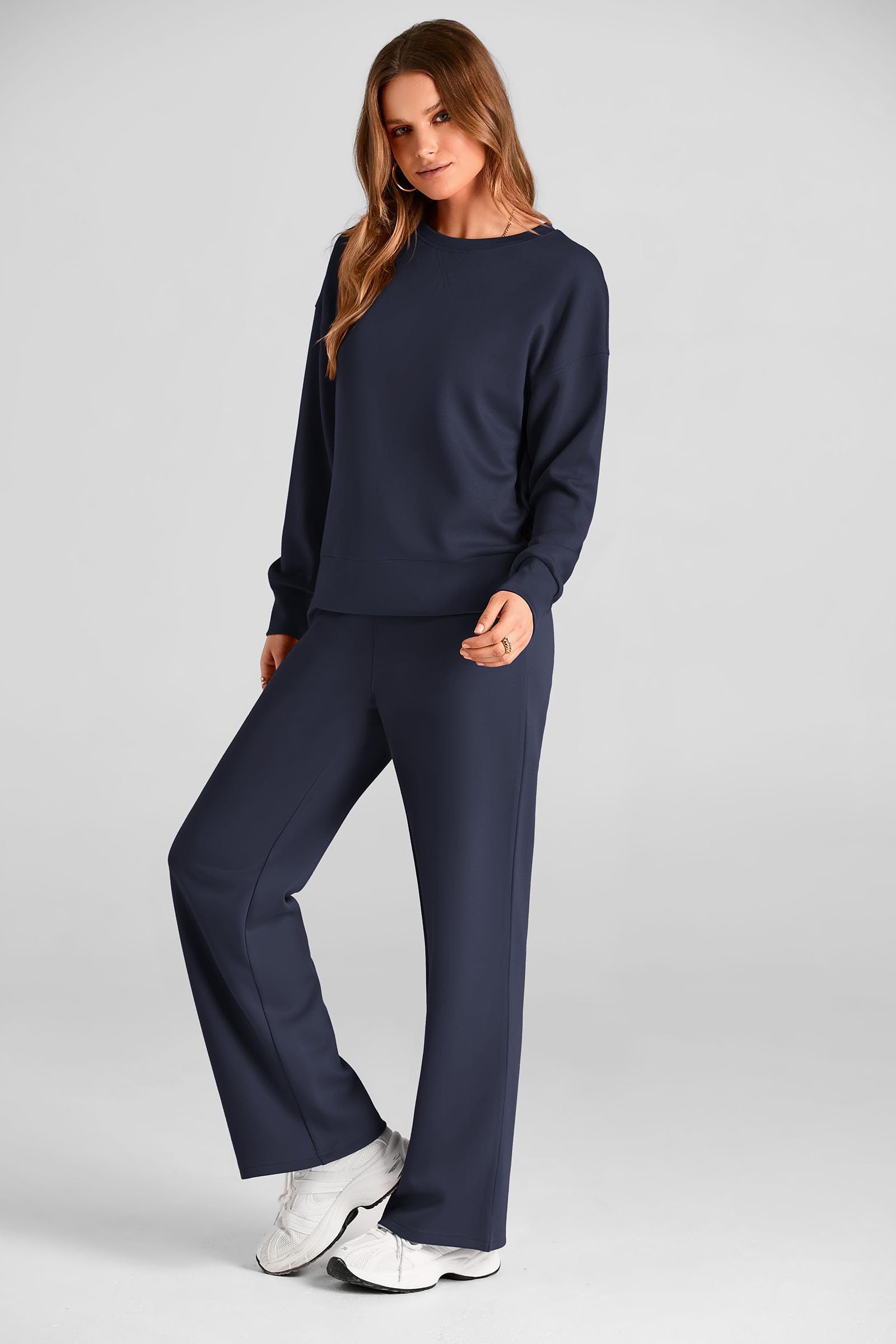 Women's 2 Piece Outfits Sweatsuits Lounge Sets,Navy,S