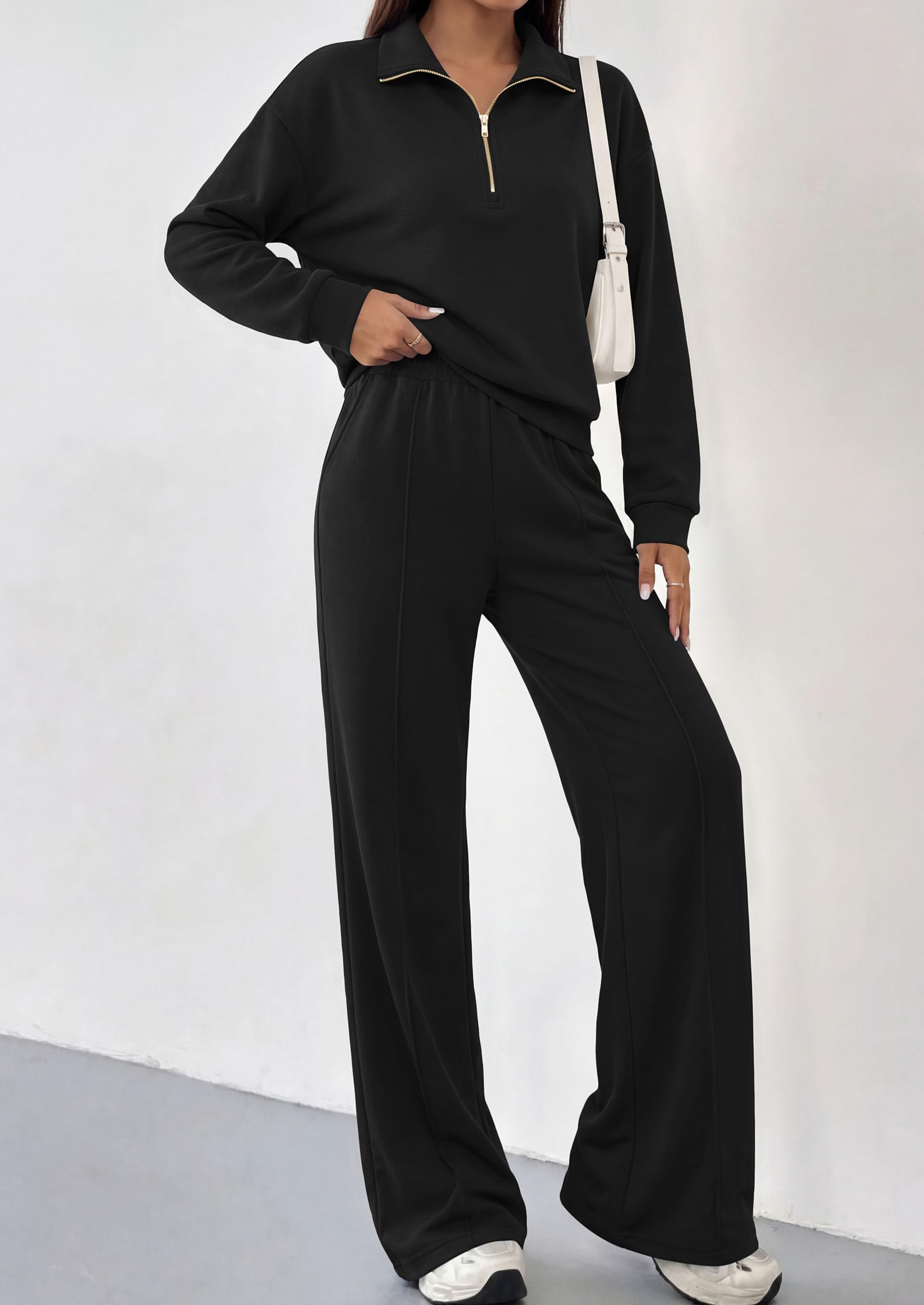 Women's Lounge Sets 2 Piece Outfits Sweatsuits,Black,S