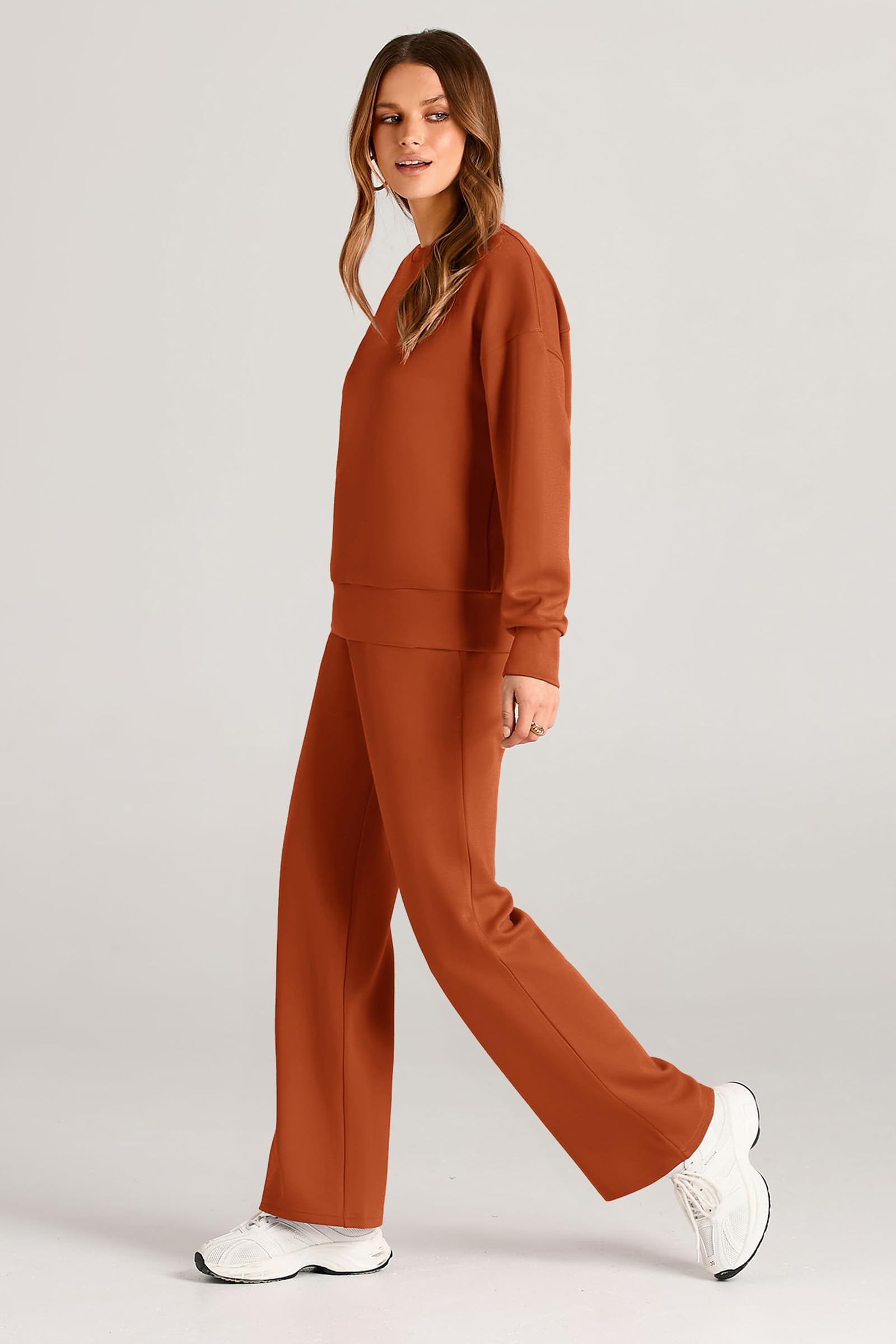 Women's 2 Piece Outfits Sweatsuits Lounge Sets,Orange,S