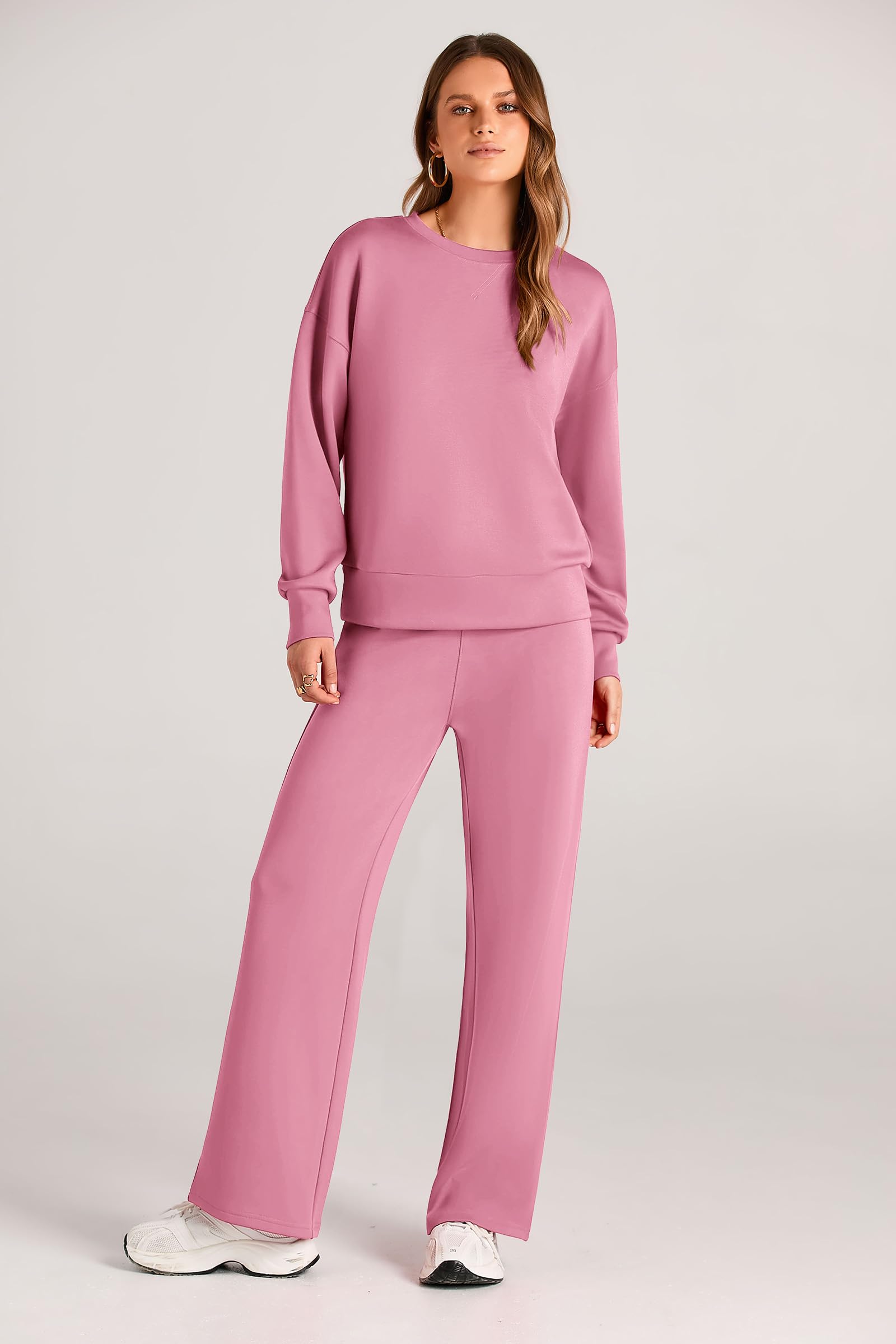 Women's 2 Piece Outfits Sweatsuits Lounge Sets,Pink,S