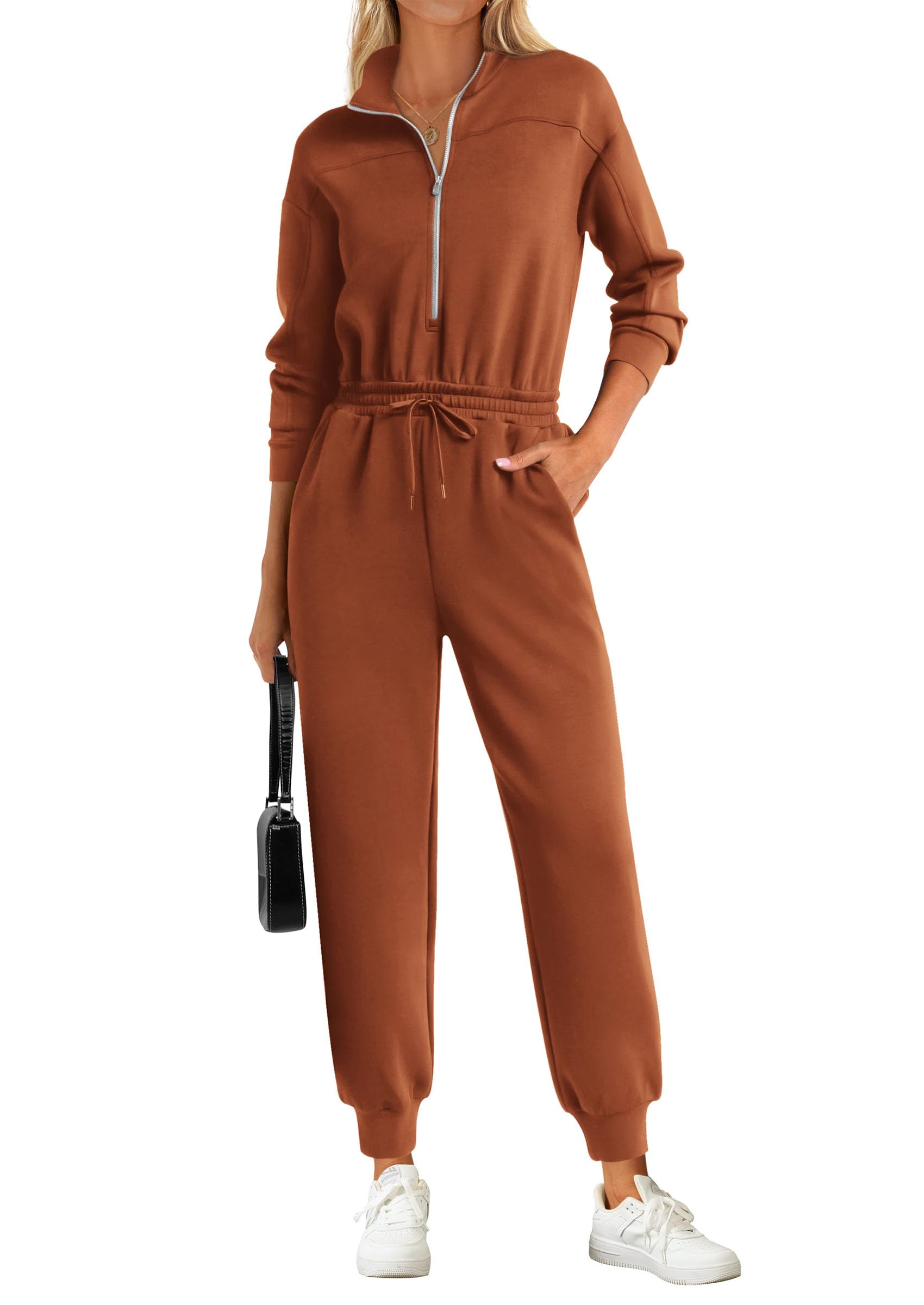 Long Sleeve Jumpsuits for Women Fall One Piece Travel Outfits