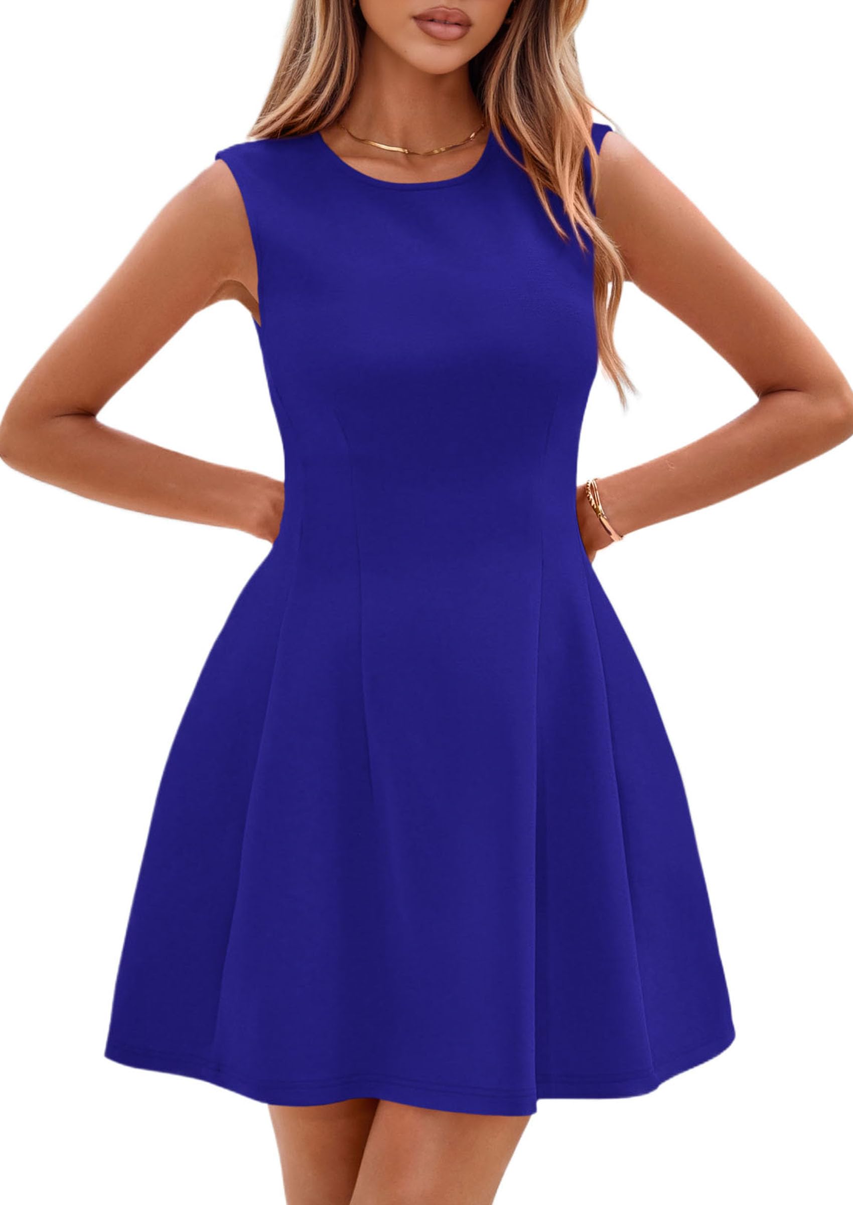 Women's A Line Elegant Summer Cocktail Dresses, Blue,XS