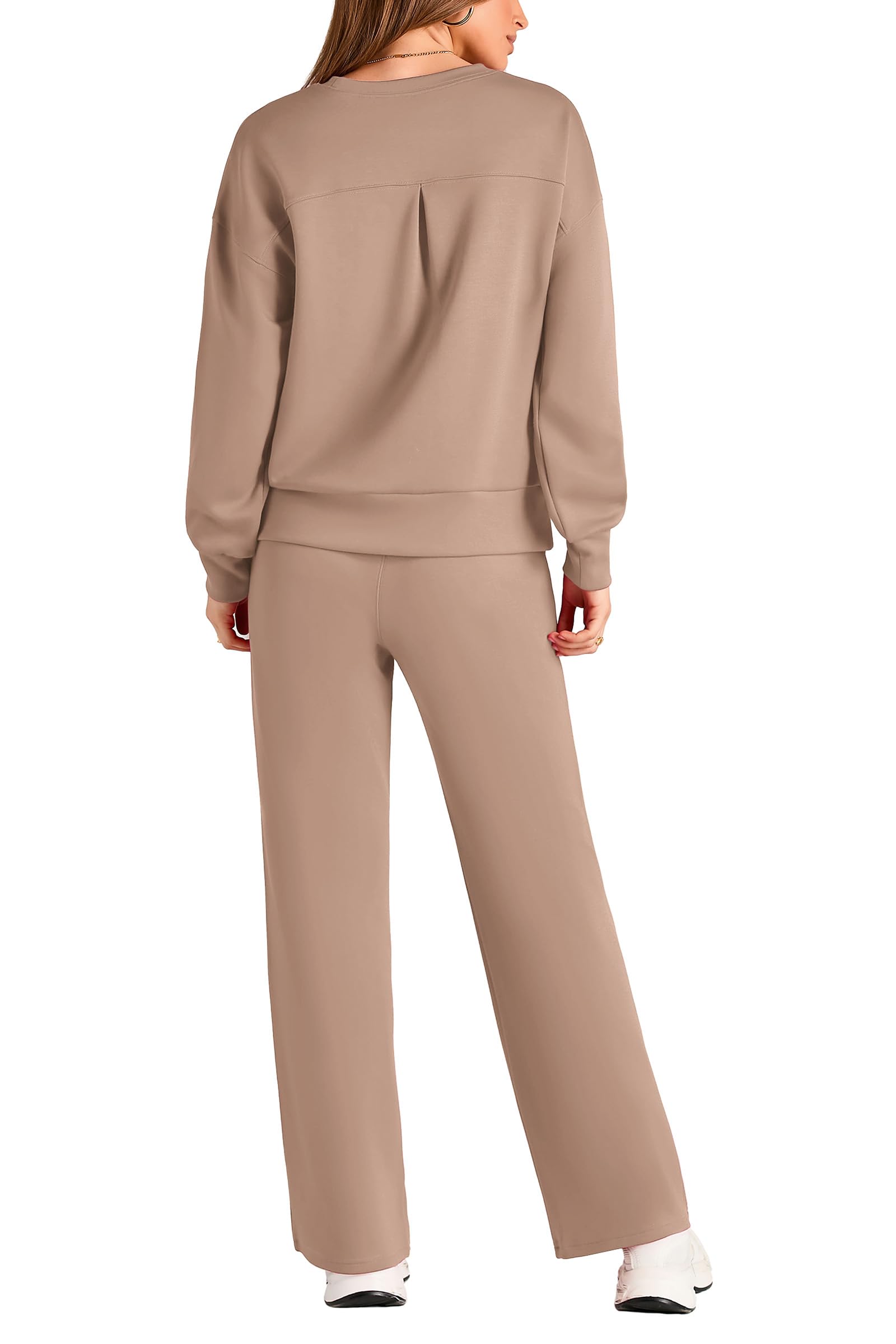 Women's 2 Piece Outfits Sweatsuits Lounge Sets,Khaki,S