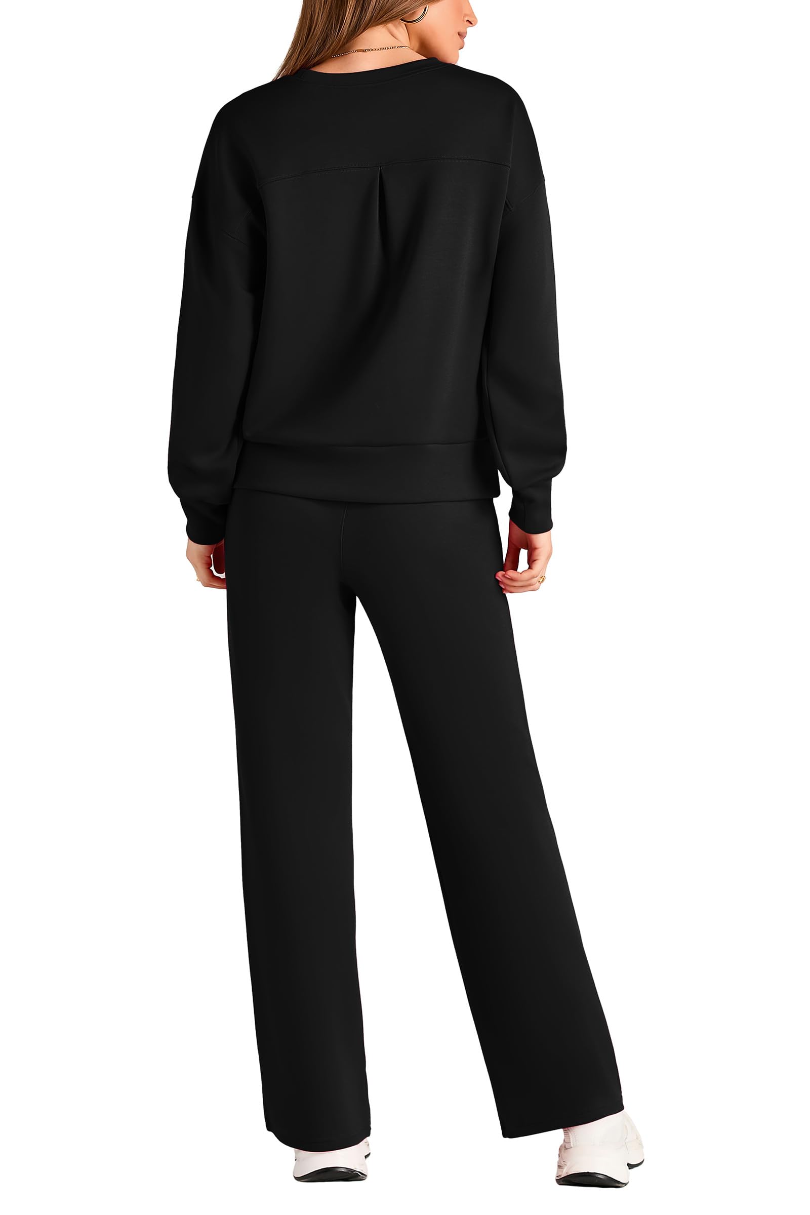 Women's 2 Piece Outfits Sweatsuits Lounge Sets,Black,S