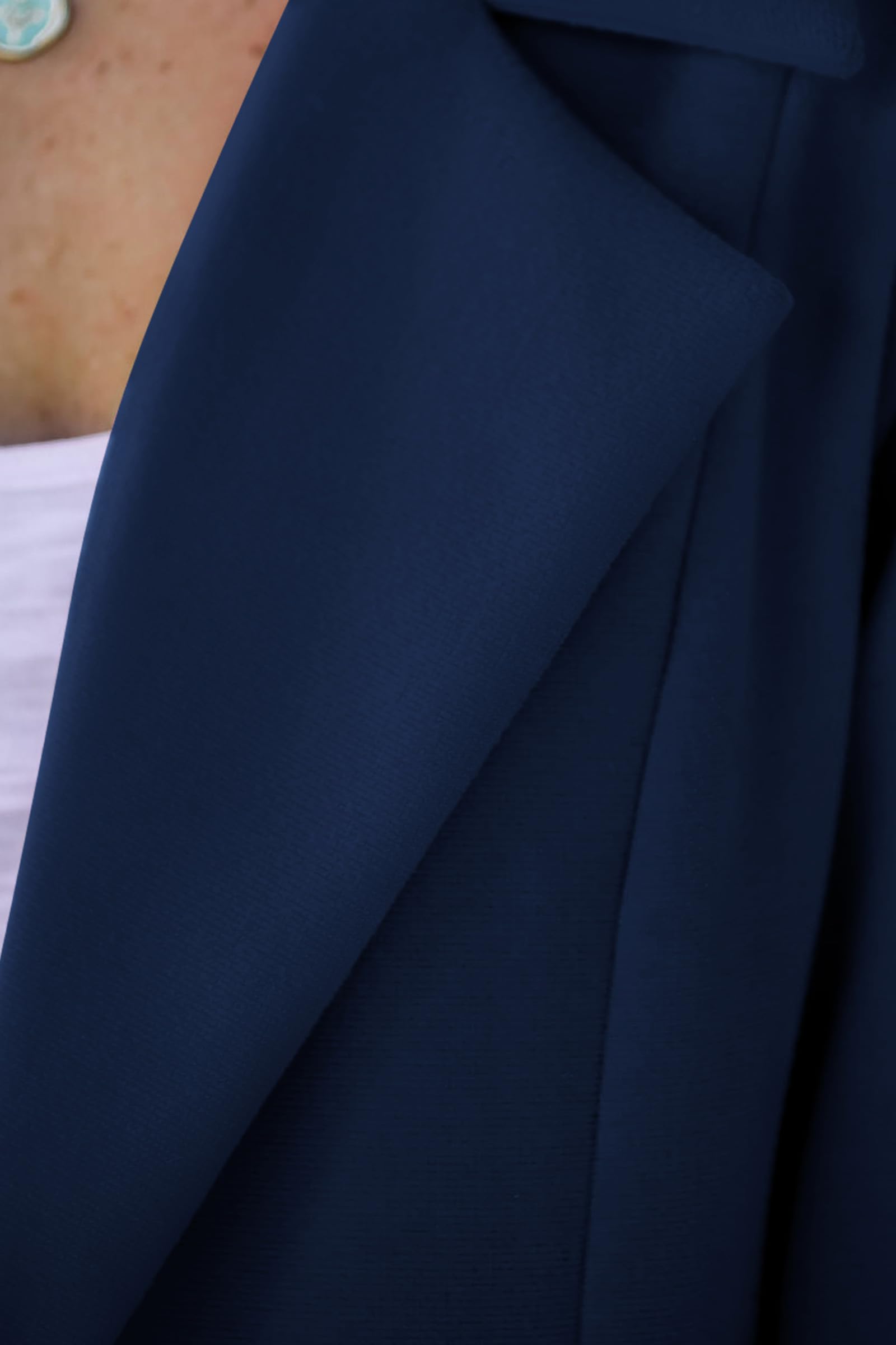 Women's Business Casual Long Blazer Jackets(Navy,S)