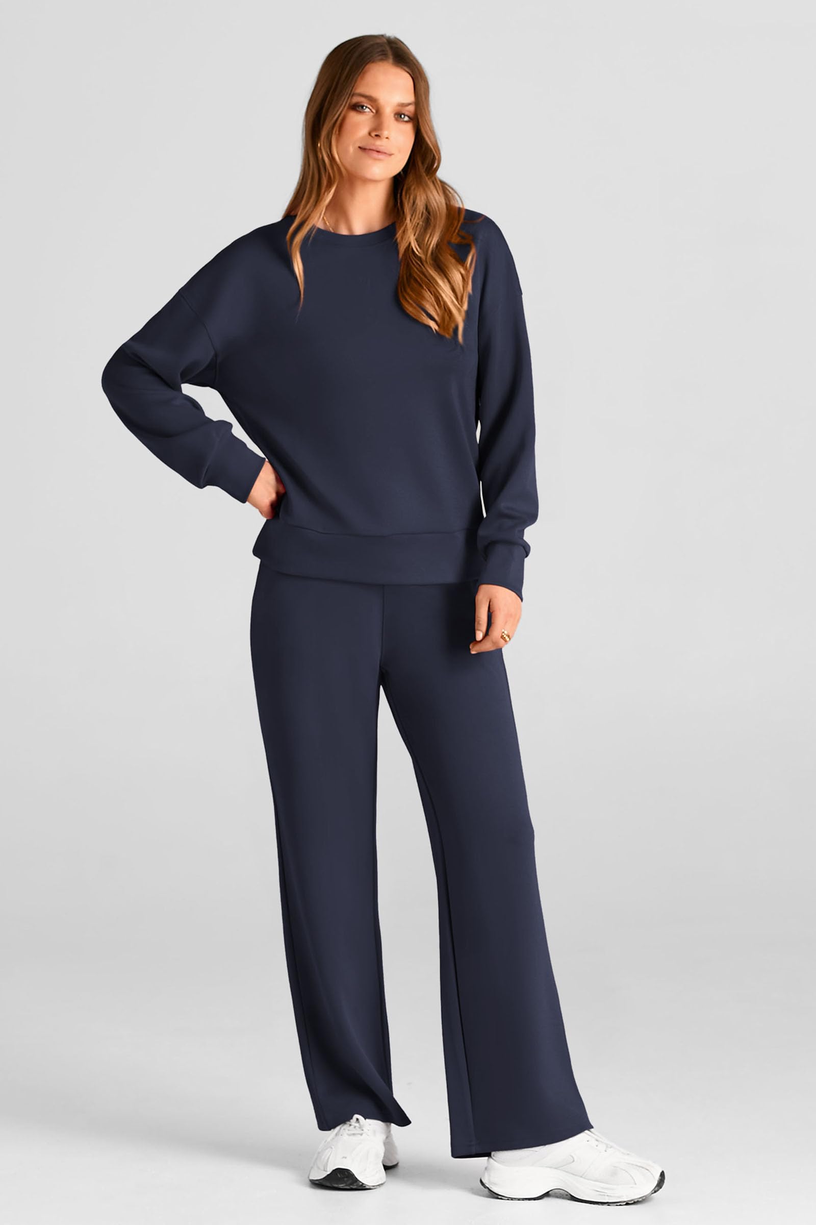 Women's 2 Piece Outfits Sweatsuits Lounge Sets,Navy,S