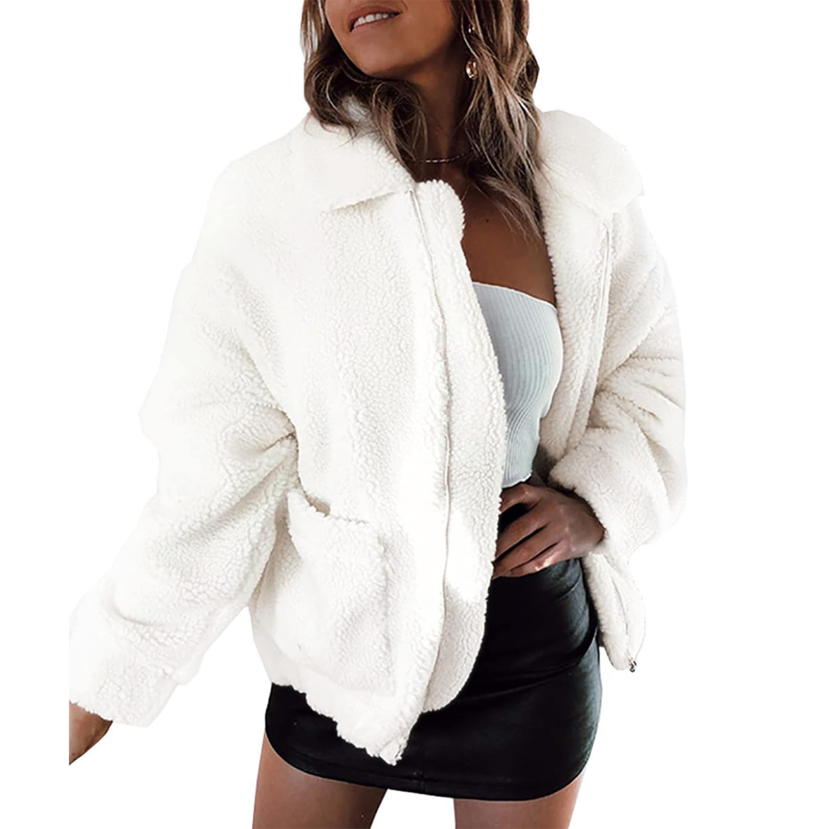 Oversized Sherpa Fleece Jacket Women's Winter Coats Outerwear