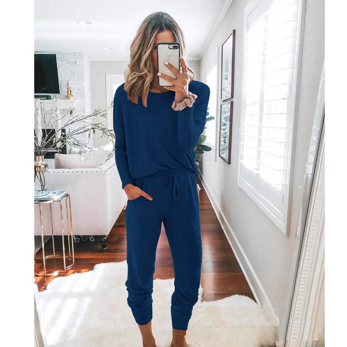 Airport Travel Outfit Women Fall 2 Piece Matching Lounge Sets