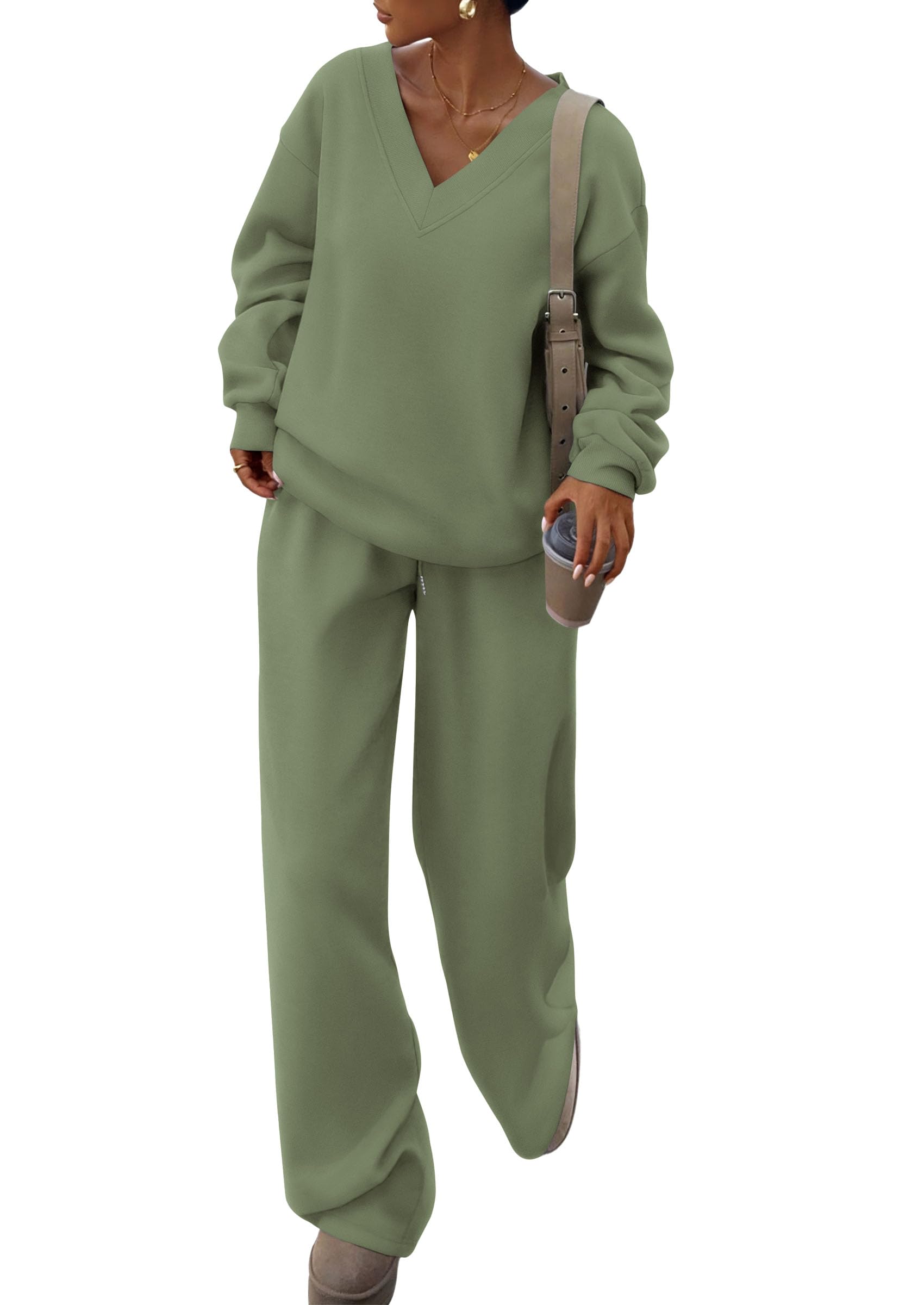 Womens 2 Piece Outfits Fall Sweatsuits,Green,S