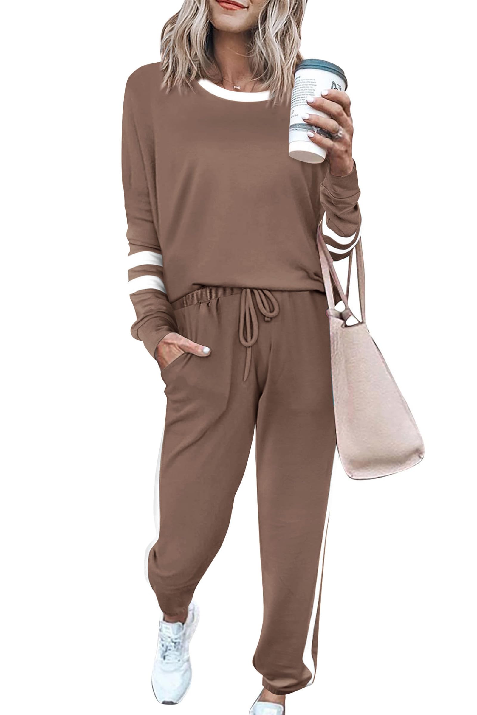 Airport Travel Outfit Women Fall 2 Piece Matching Lounge Sets