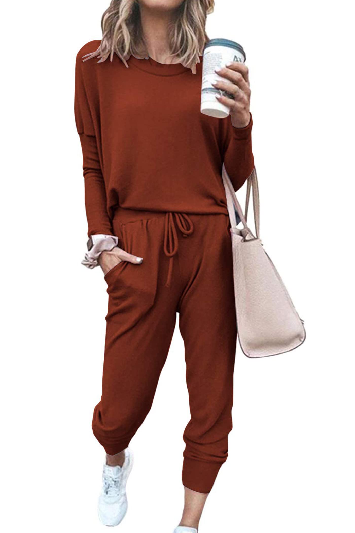 Airport Travel Outfit Women Fall 2 Piece Matching Lounge Sets