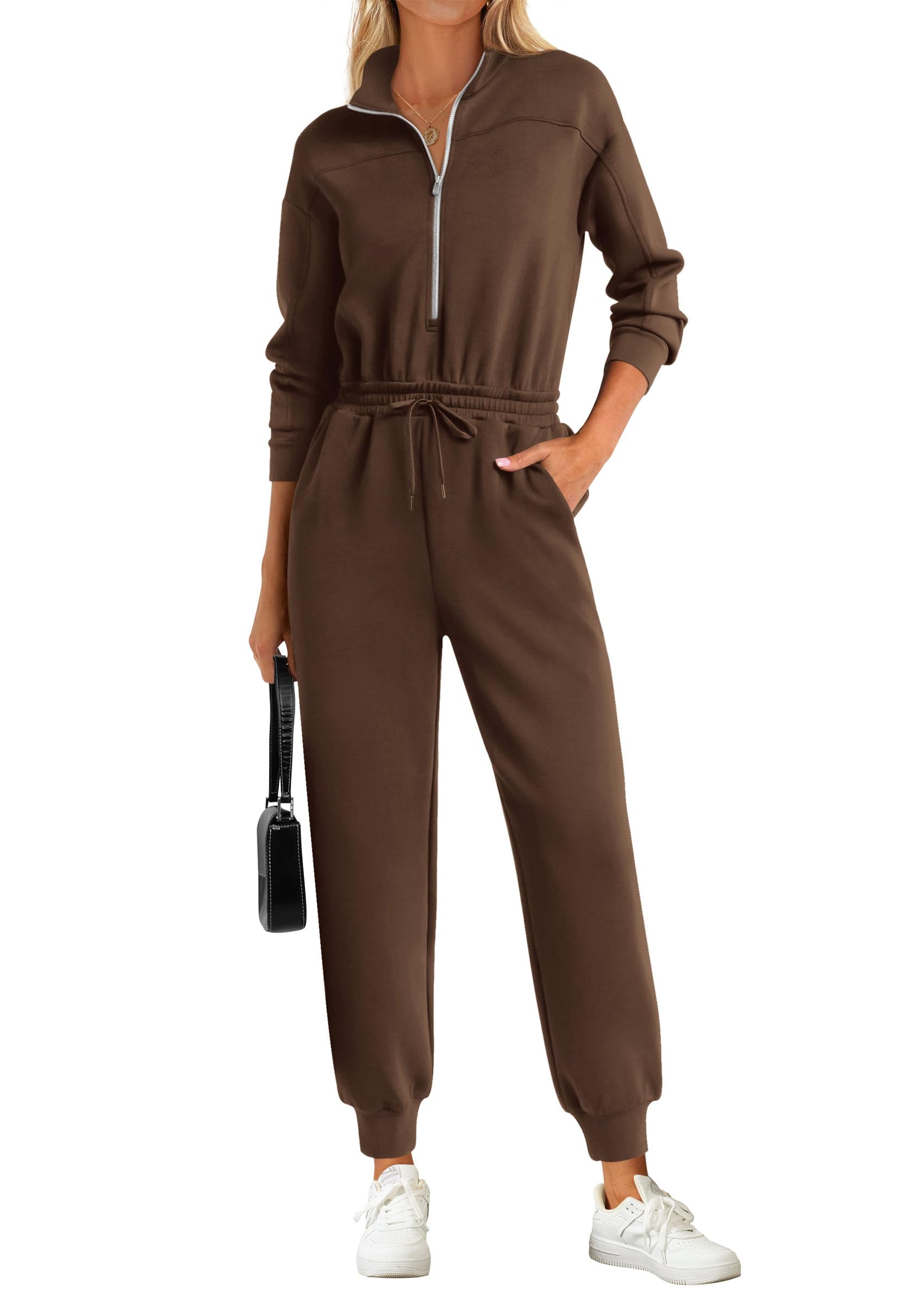 Long Sleeve Jumpsuits for Women Fall One Piece Travel Outfits
