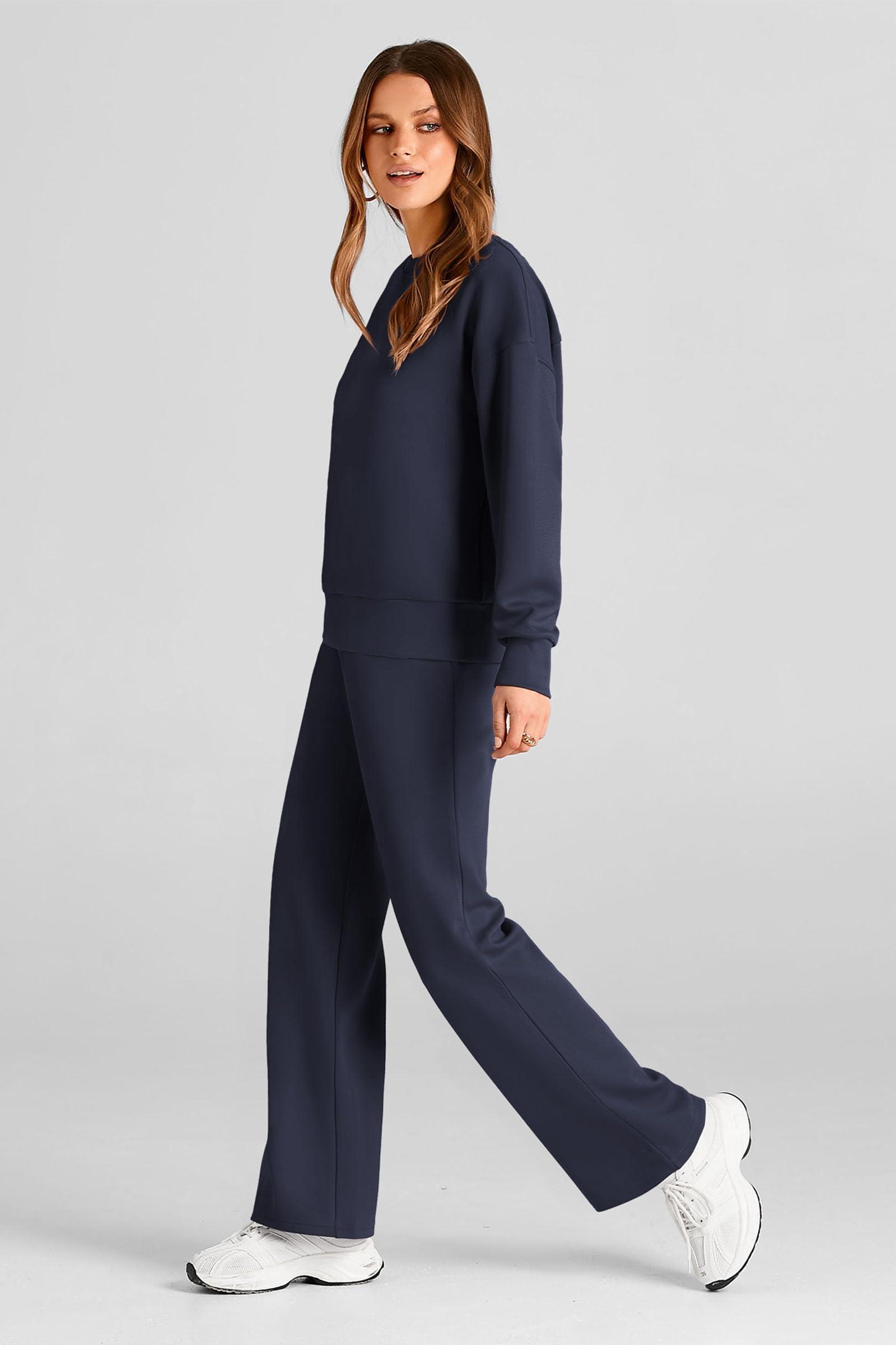 Women's 2 Piece Outfits Sweatsuits Lounge Sets,Navy,S
