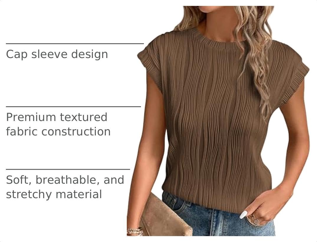Blouses for Women Dressy Casual Summer Tops, Coffee,S