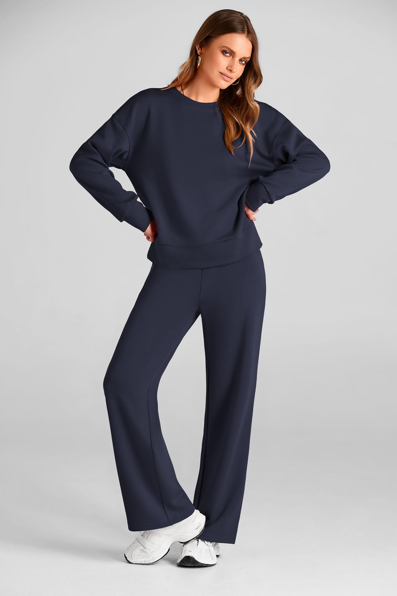 Women's 2 Piece Outfits Sweatsuits Lounge Sets,Navy,S