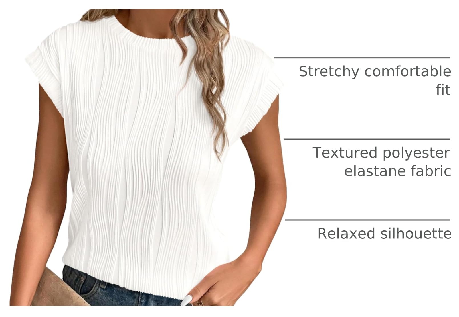 Blouses for Women Dressy Casual Summer Tops, White,S