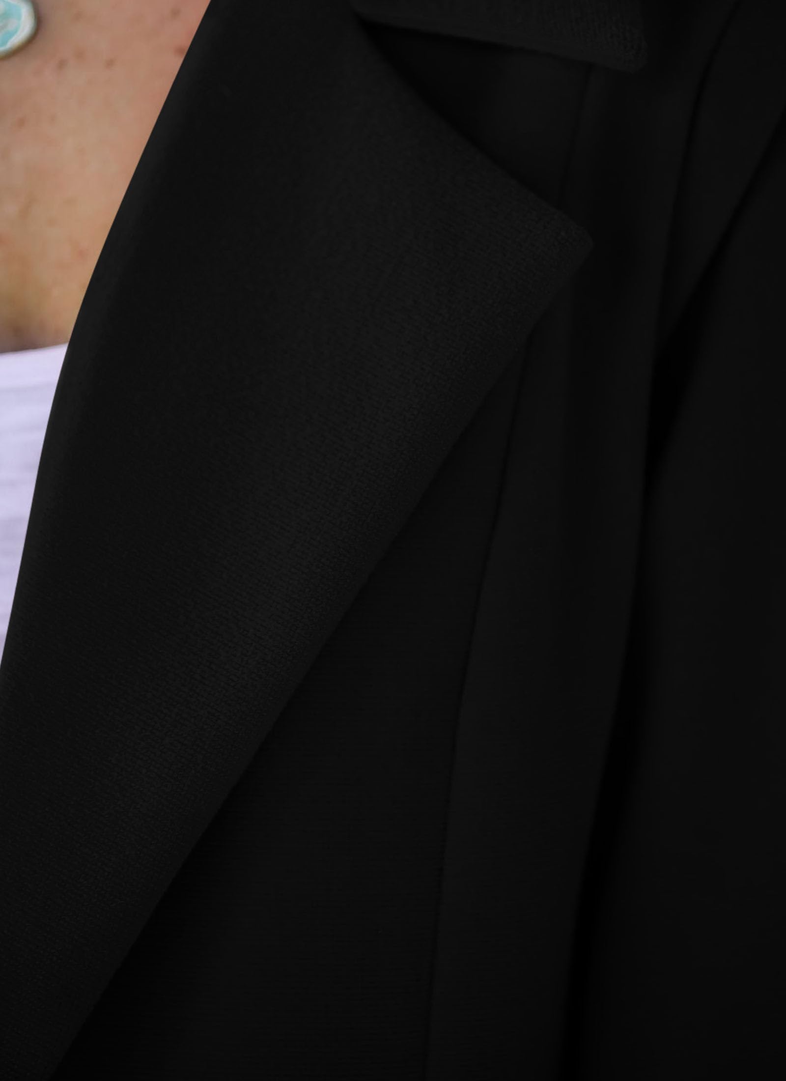 Women's Business Casual Long Blazer Jackets(Black,S)