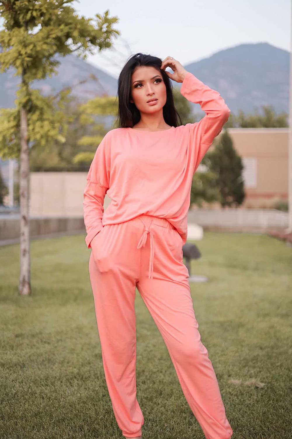 Airport Travel Outfit Women Fall 2 Piece Matching Lounge Sets