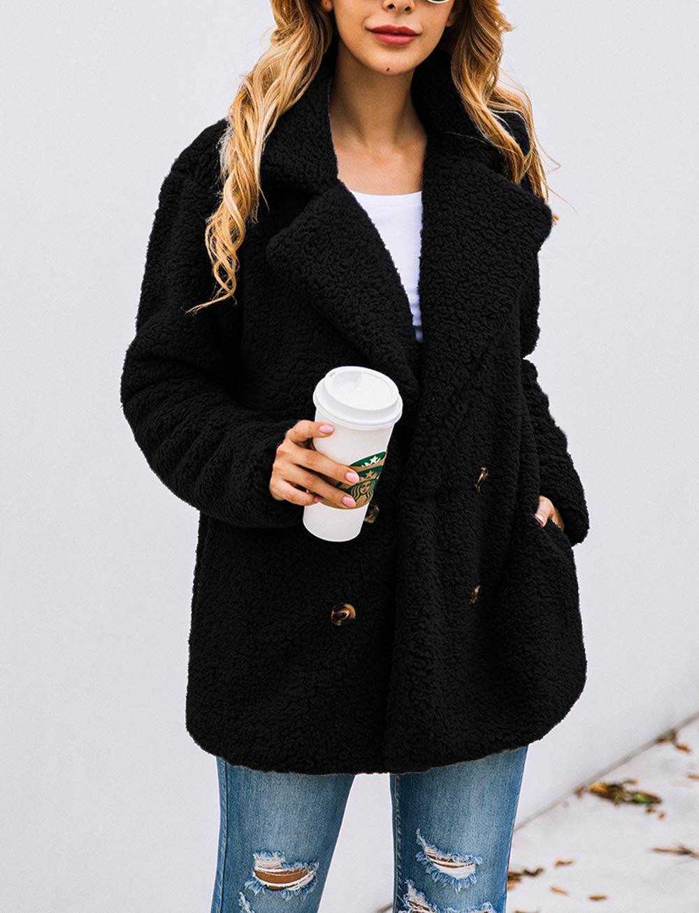 Oversized Sherpa Fleece Jacket Women's Winter Coats Outerwear