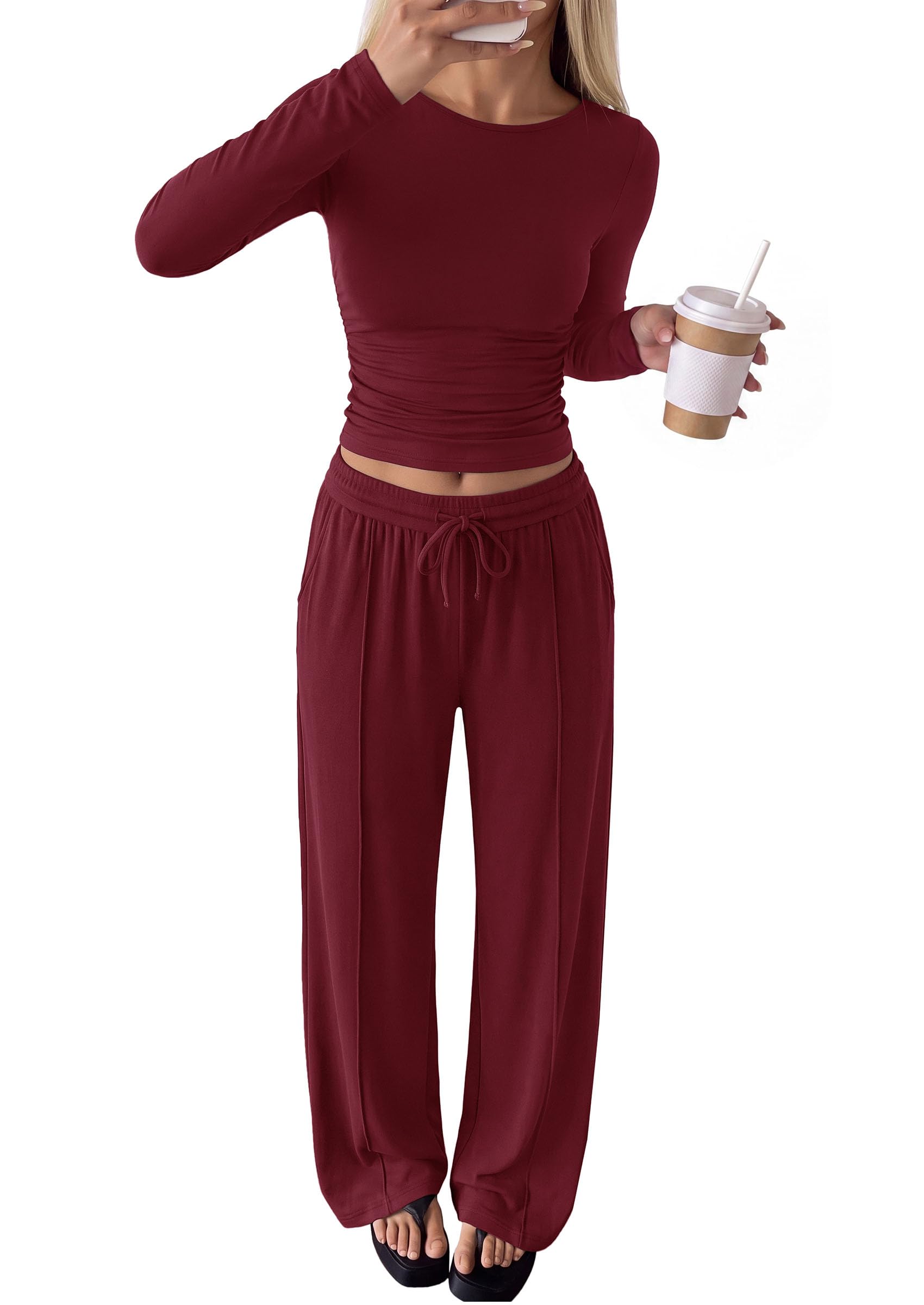 Womens 2 Piece Lounge Sets Fall Fashion Airport Travel Outfits