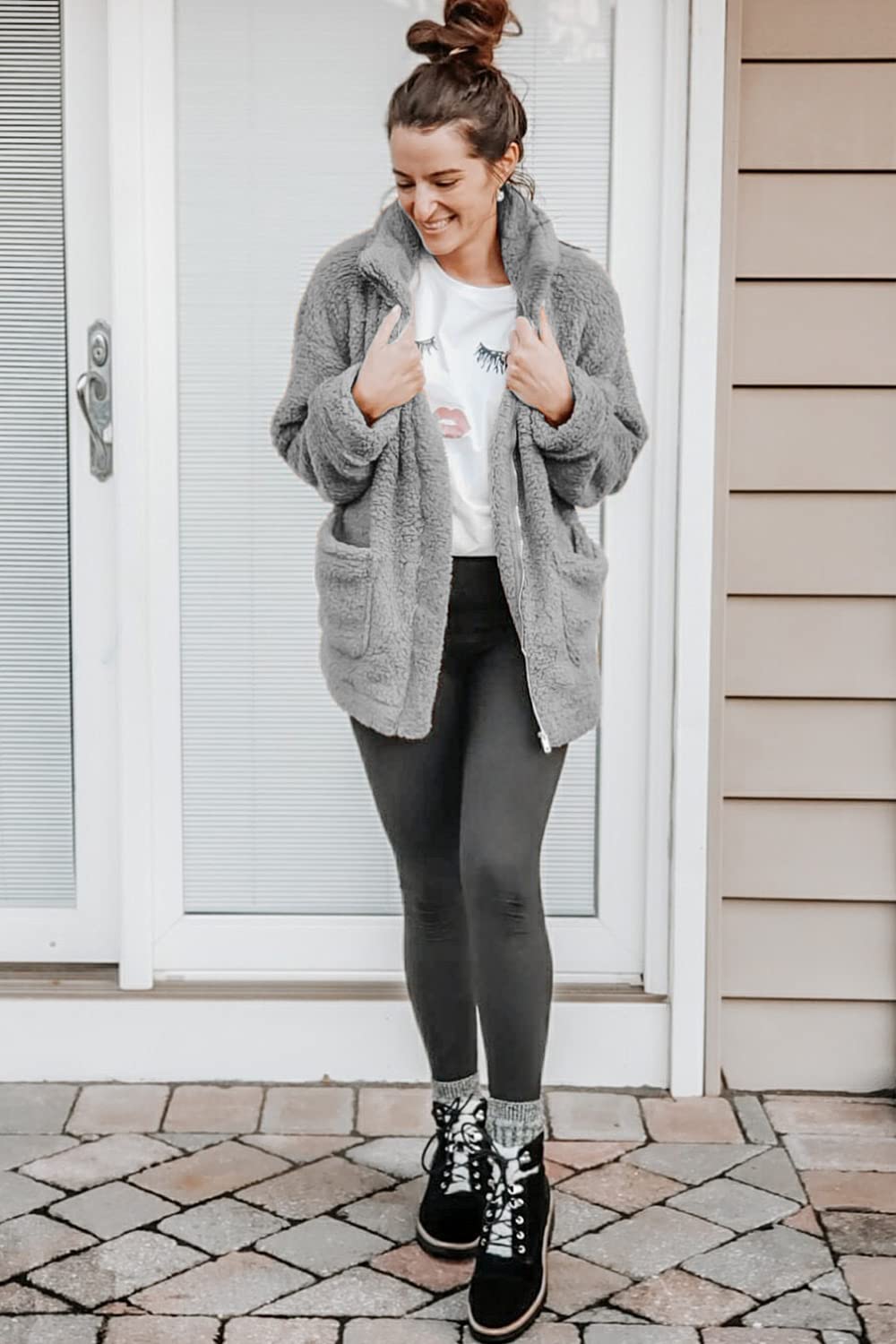 Oversized Sherpa Fleece Jacket Women's Winter Coats Outerwear
