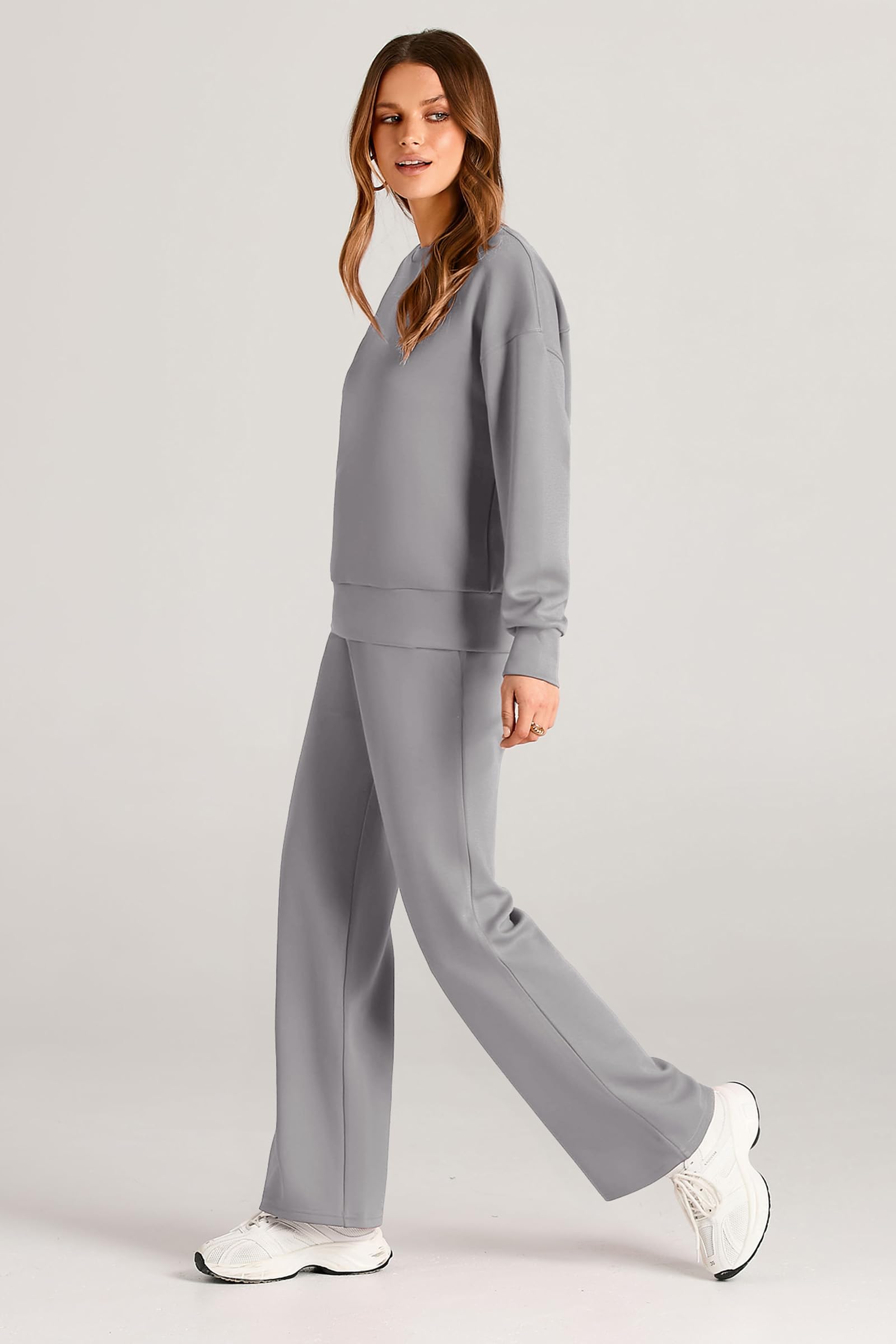 Women's 2 Piece Outfits Sweatsuits Lounge Sets,Grey,S