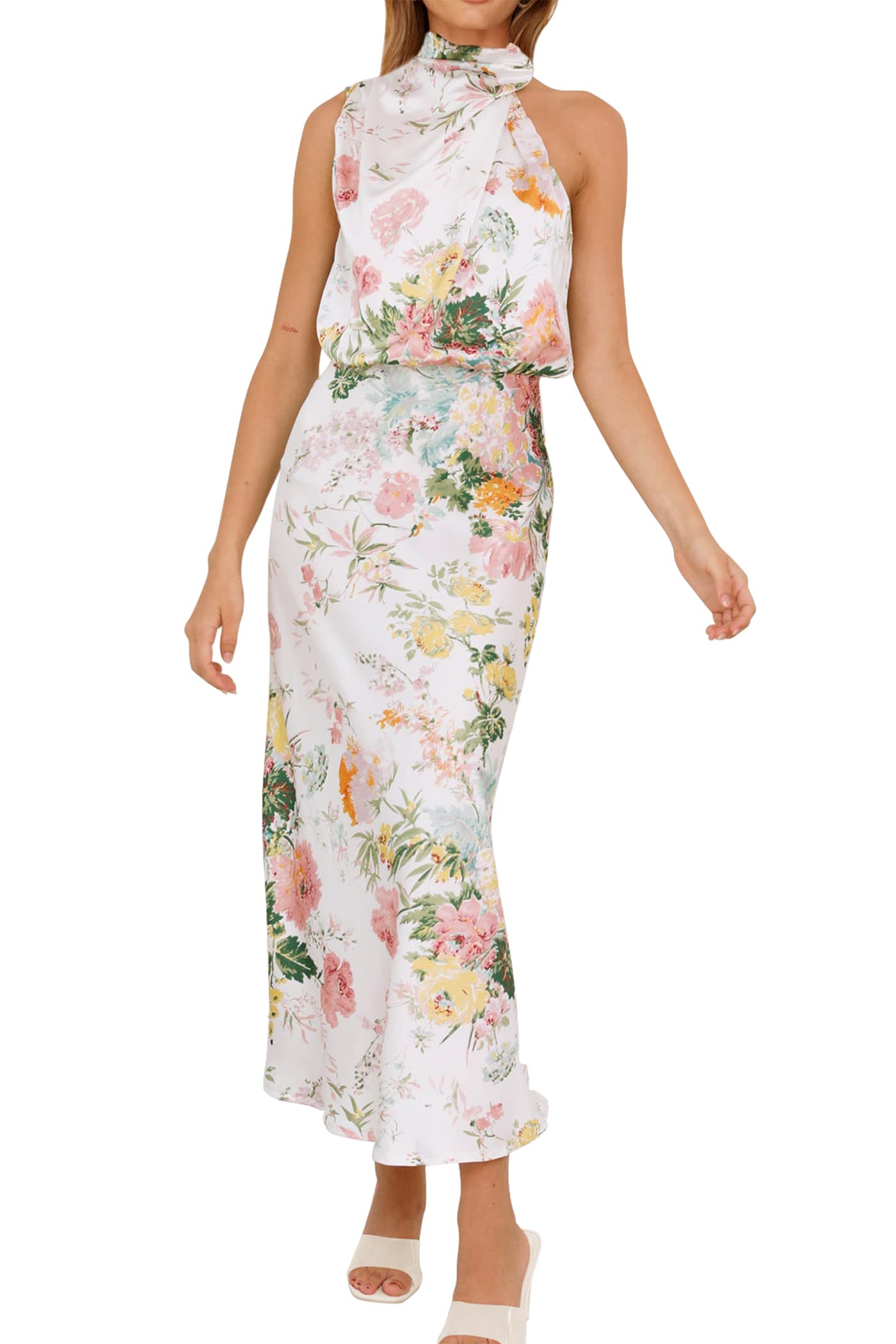 Women's Summer Satin Maxi Cocktail Dress