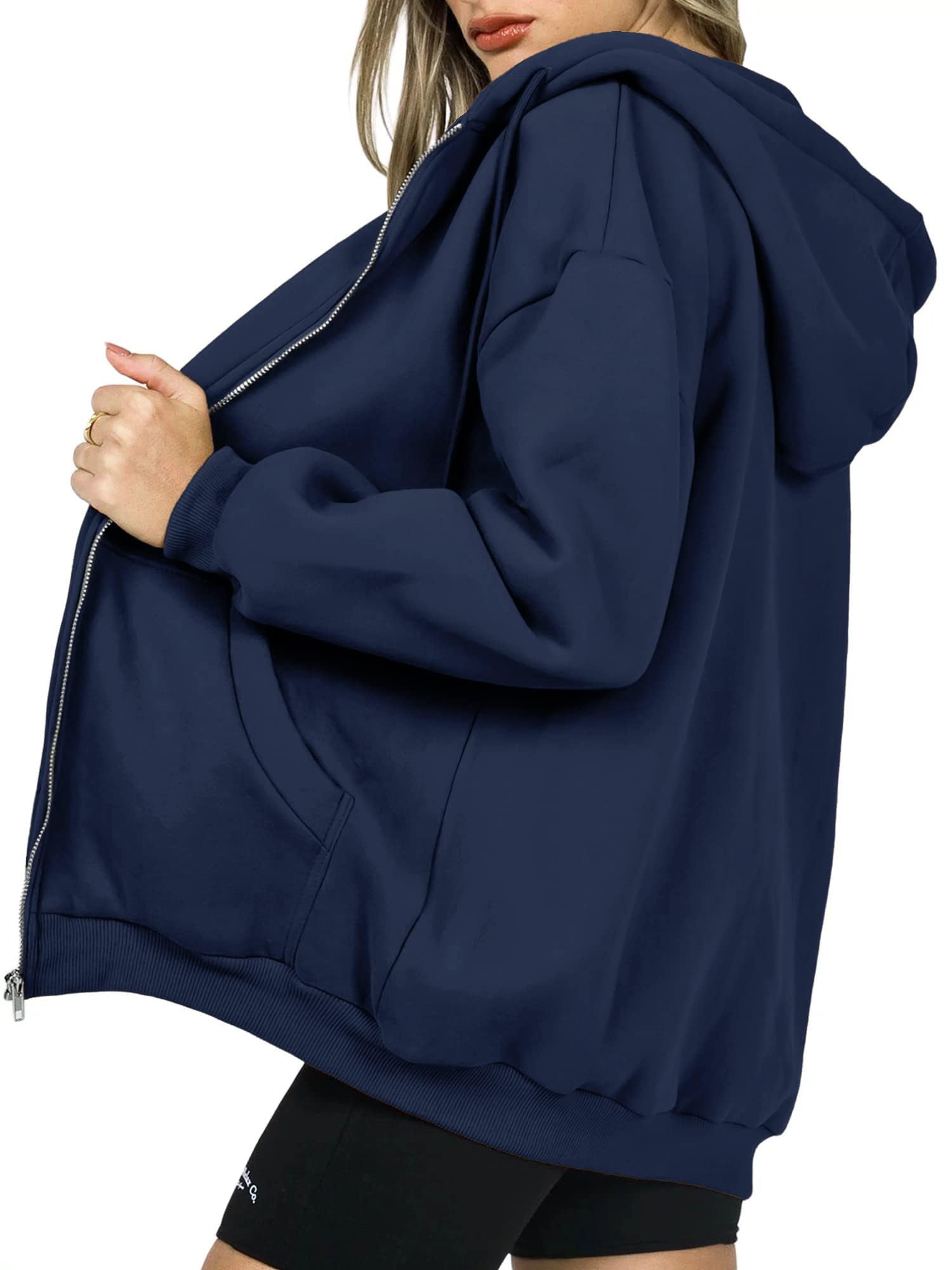Women's Fall Zip Up Hoodies Sweatshirts Navy