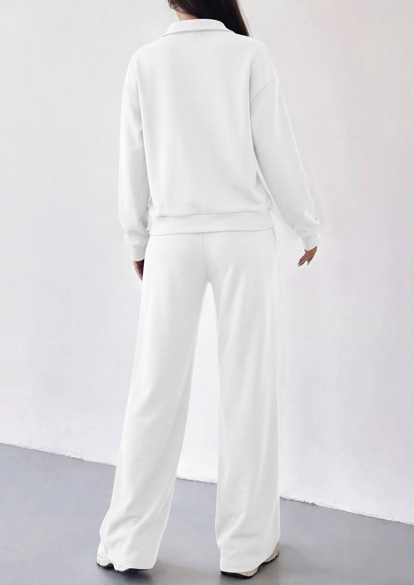 Women's Lounge Sets 2 Piece Outfits Sweatsuits,White,S