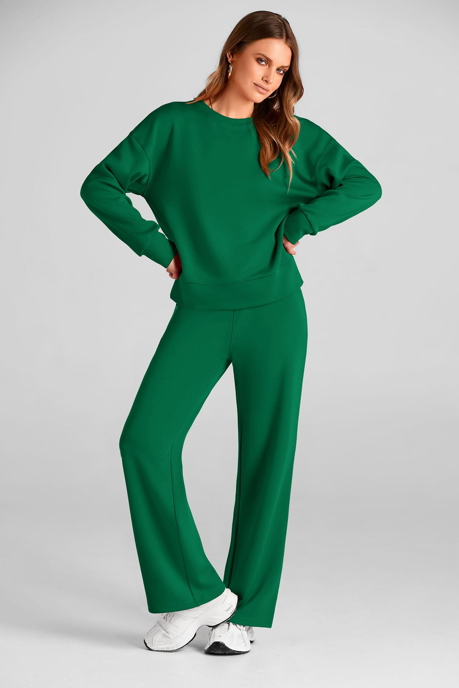 Women's 2 Piece Outfits Sweatsuits Lounge Sets,Green,S