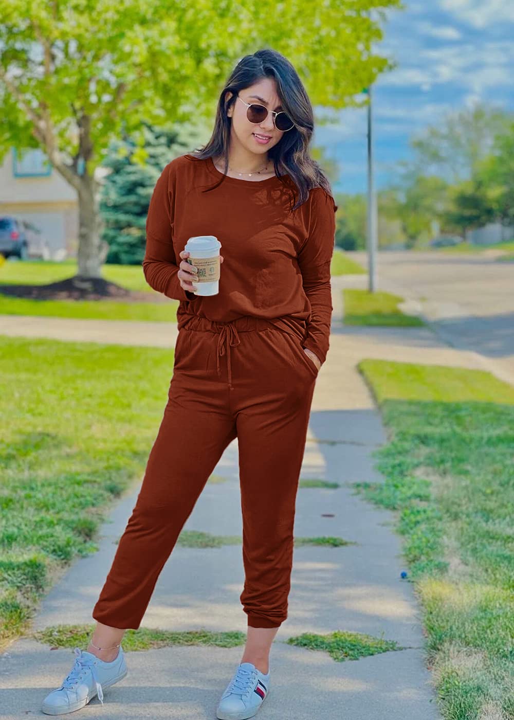 Airport Travel Outfit Women Fall 2 Piece Matching Lounge Sets