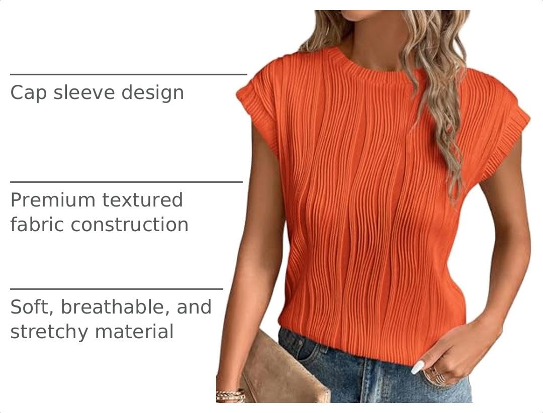 Blouses for Women Dressy Casual Summer Tops, Orange,S