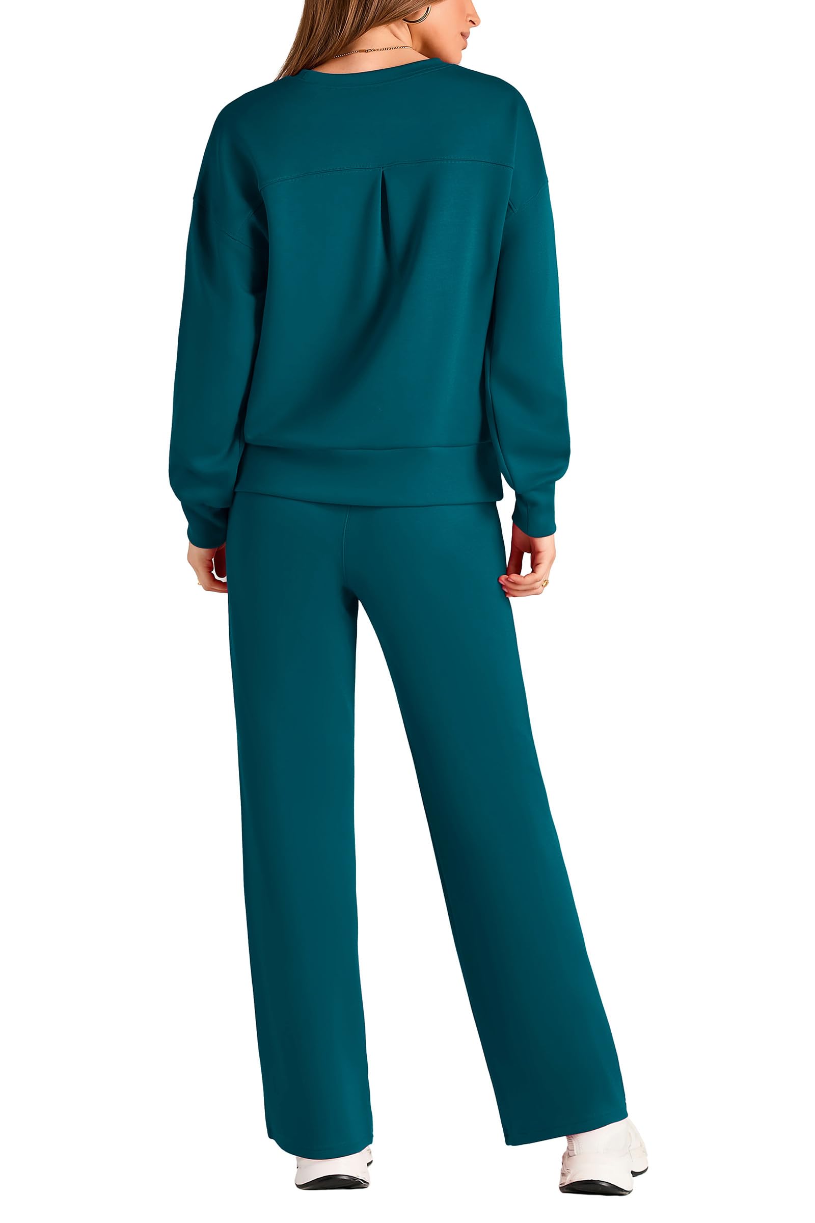 Women's 2 Piece Outfits Sweatsuits Lounge Sets,Blue Green,S