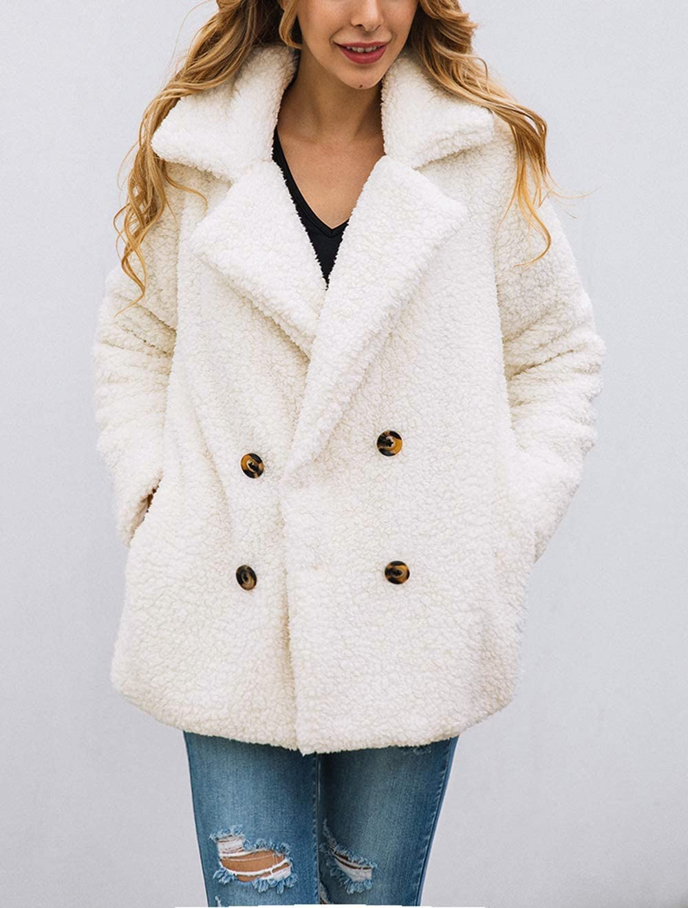 Oversized Sherpa Fleece Jacket Women's Winter Coats Outerwear