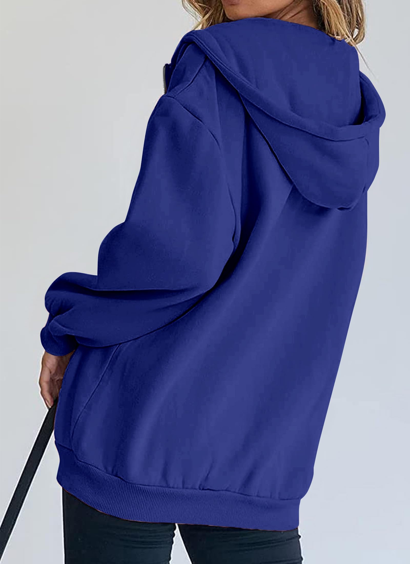 Women's Fall Zip Up Hoodies Sweatshirts Royal Blue